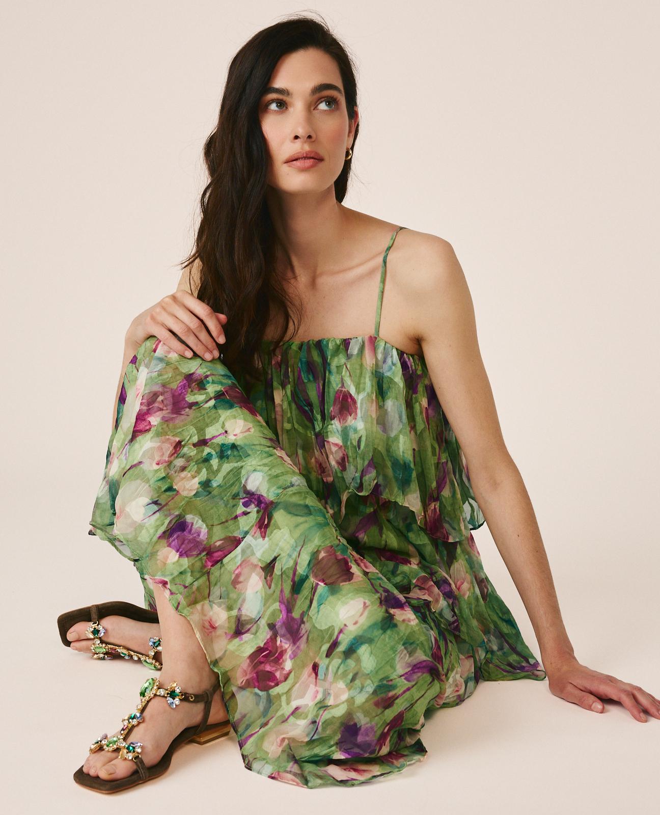 VESTIDO DE GASA FLORAL