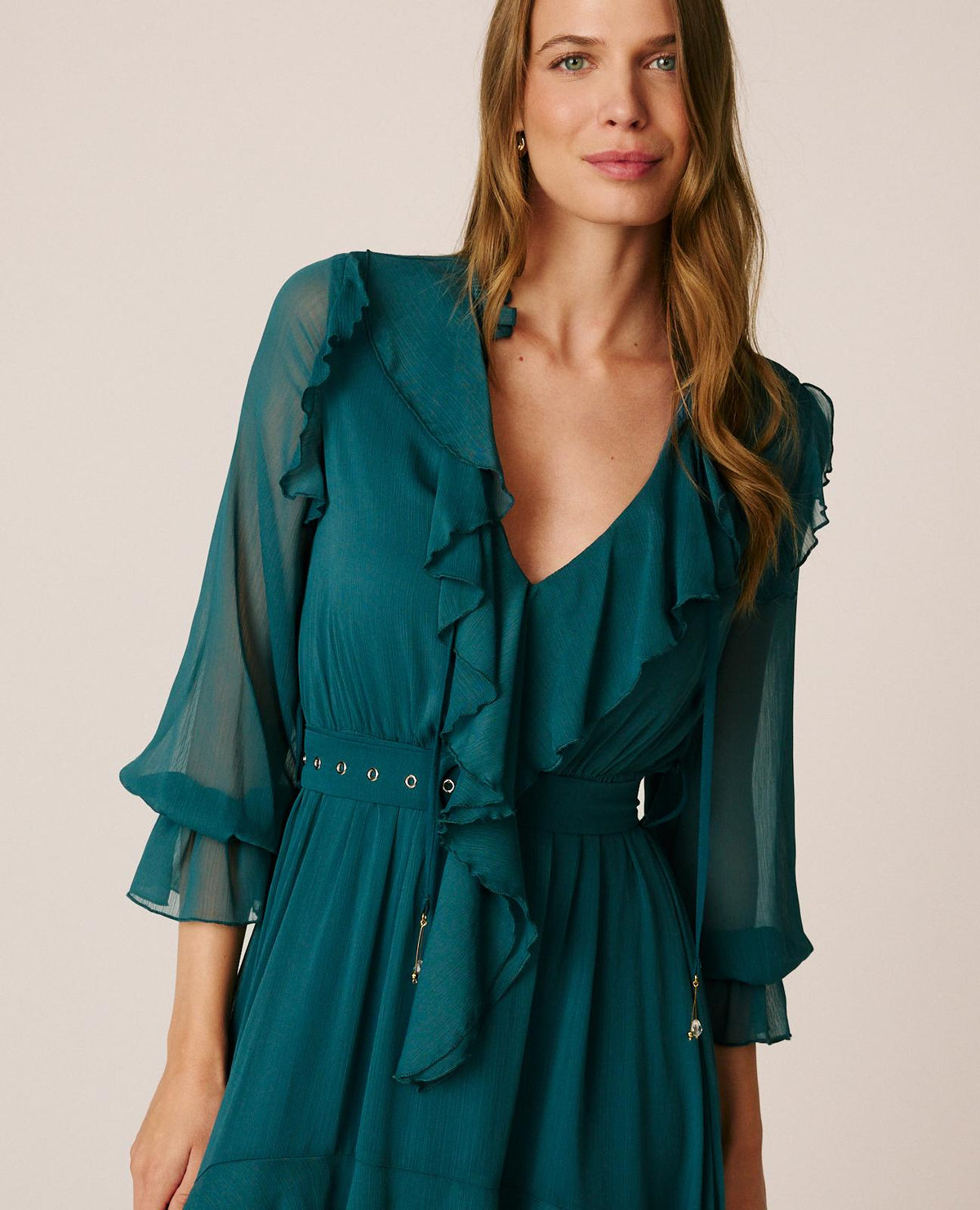 VESTIDO VOLANTES CINTURÓN