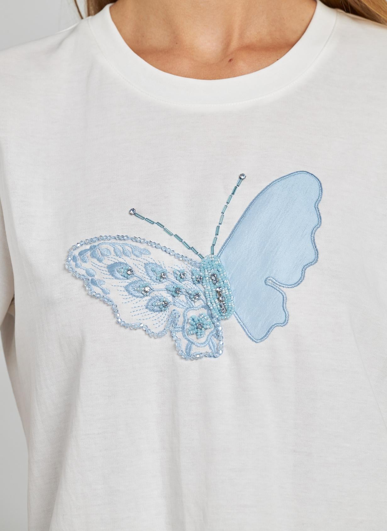 EMBROIDERED BUTTERFLY T-SHIRT