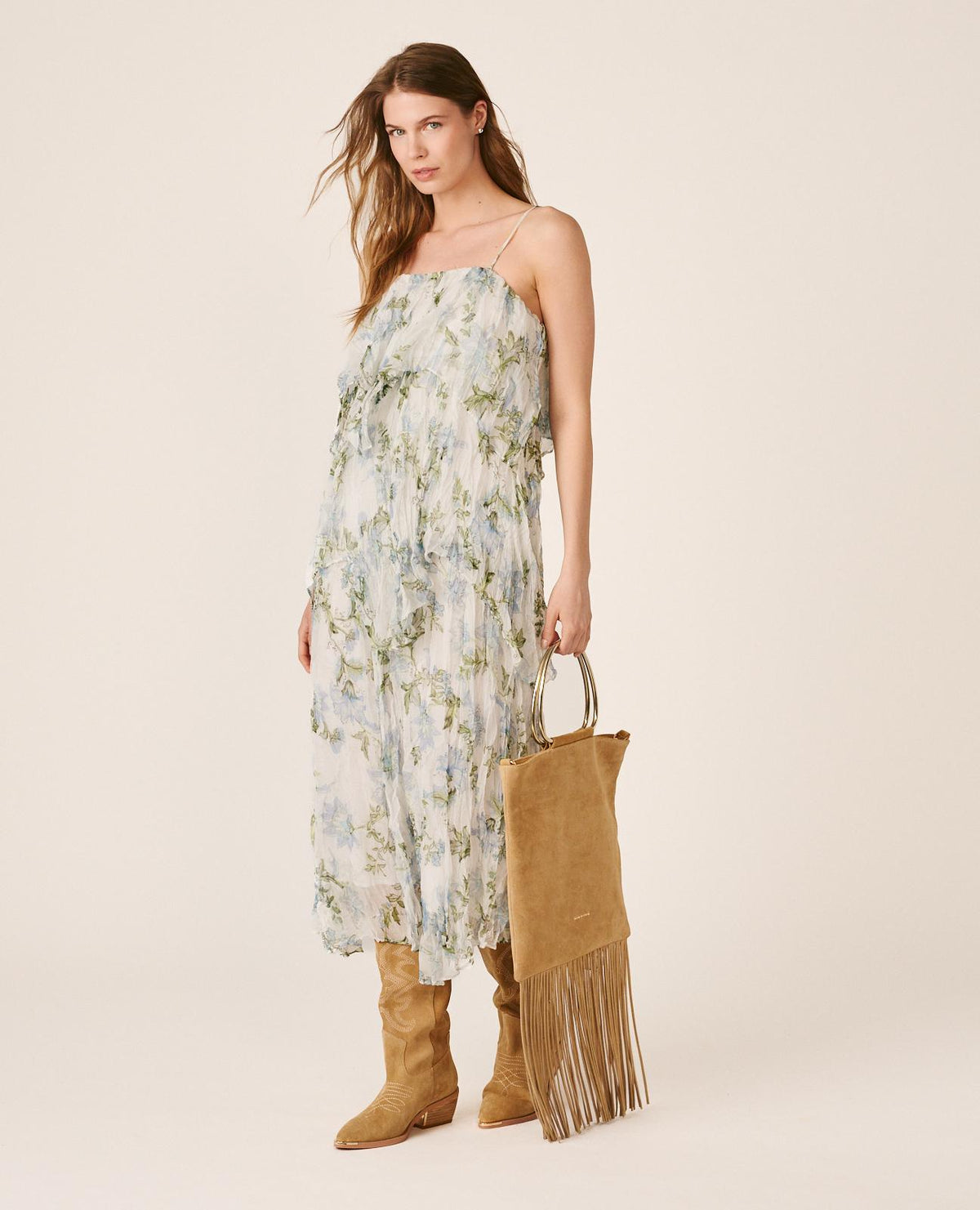 VESTIDO DE GASA FLORAL