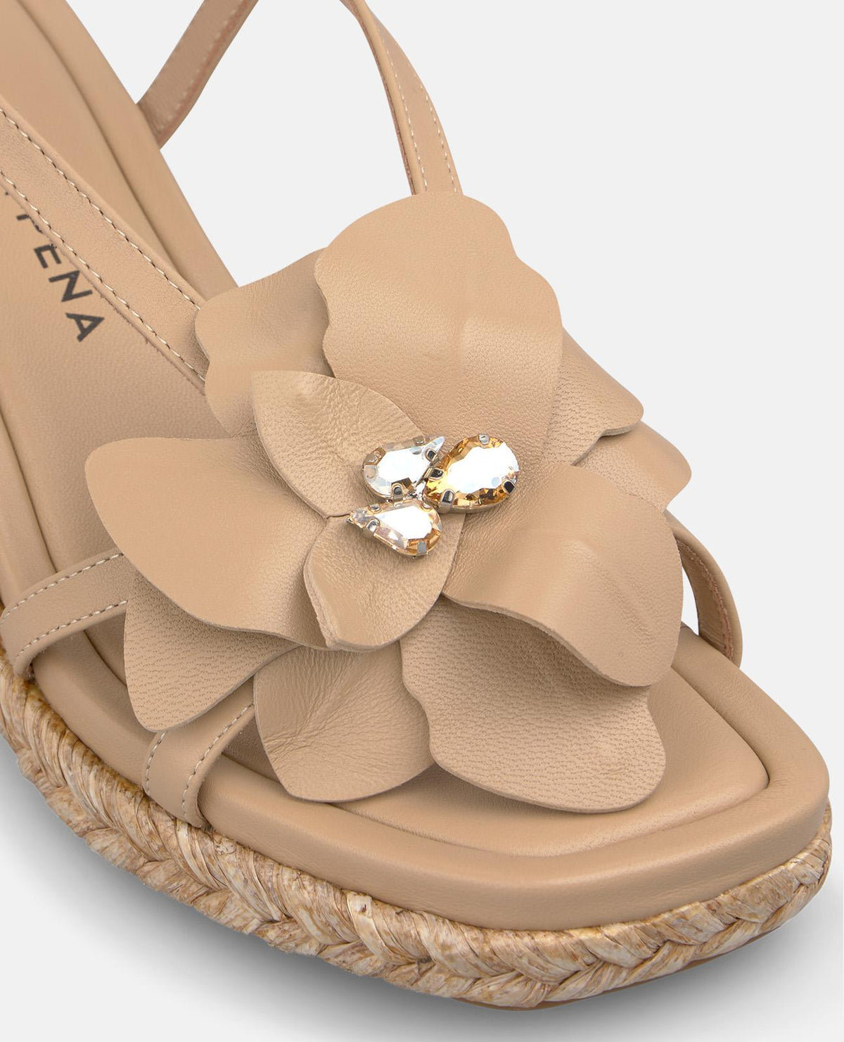 SANDÁLIA DE COURO NAPA COM FLOR