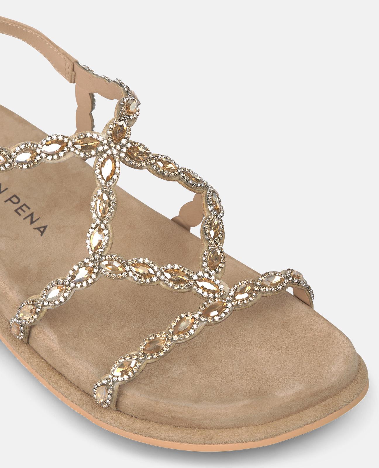 SANDALIA PLANA TIRAS BRILLO