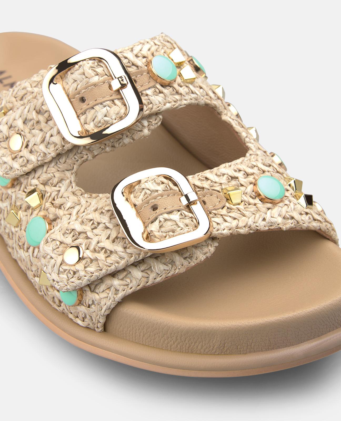 SANDALIA HEBILLAS RAFIA