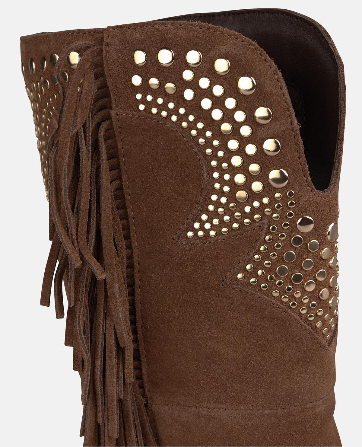 STIVALI DA COWBOY IN PELLE SCAMOSCIATA CON BORCHIE METALLICHE
