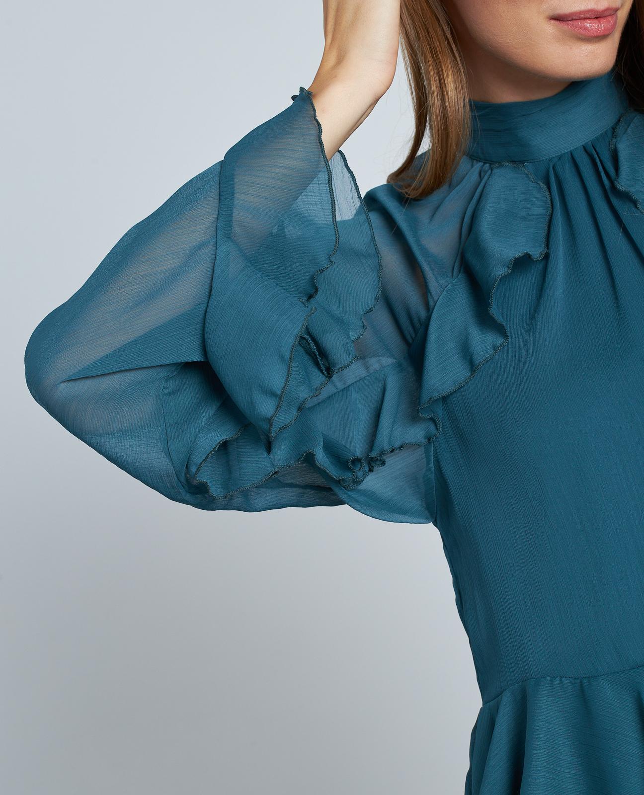 LONG RUFFLED BLOUSE
