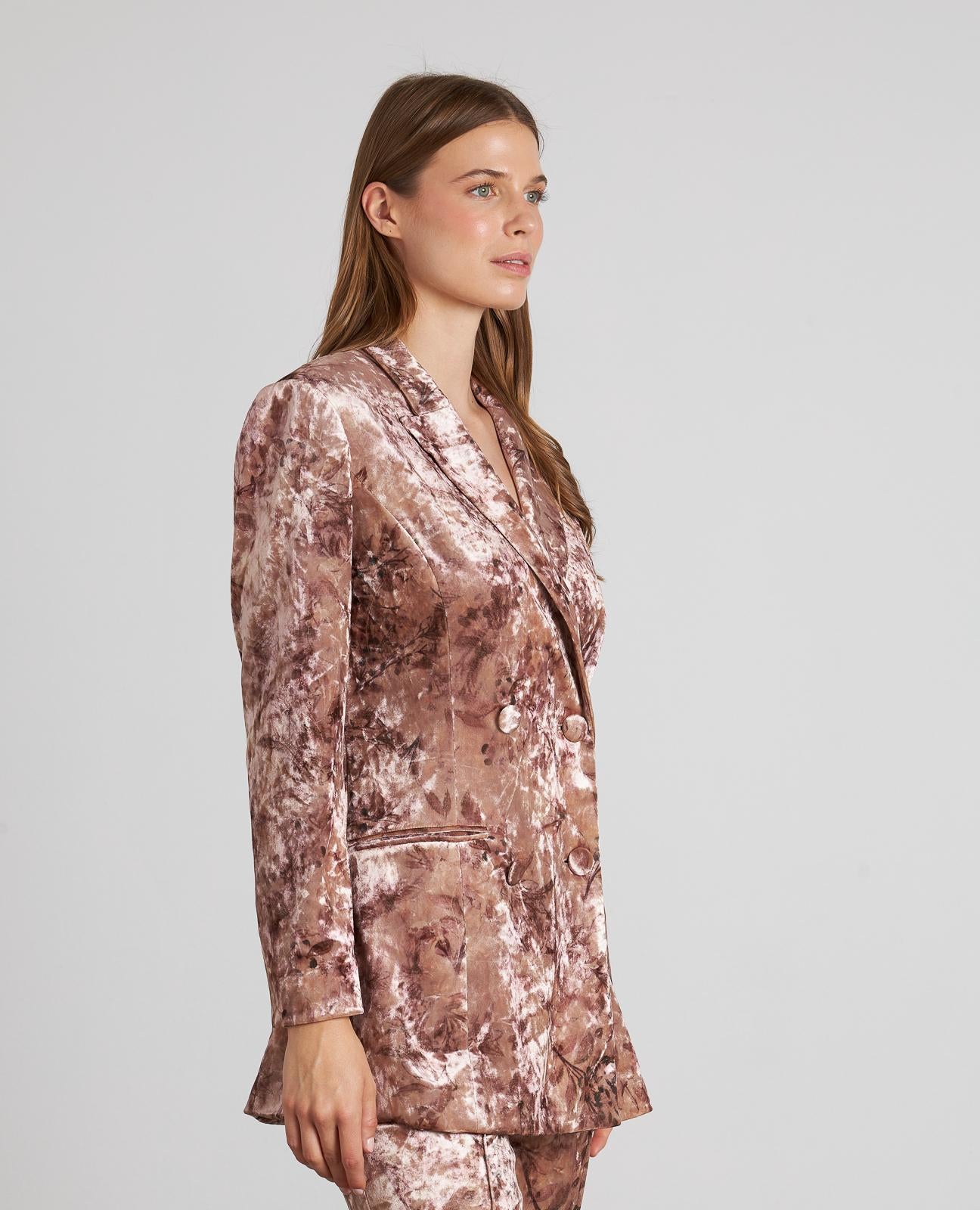 VELVET DOUBLE BREASTED BLAZER