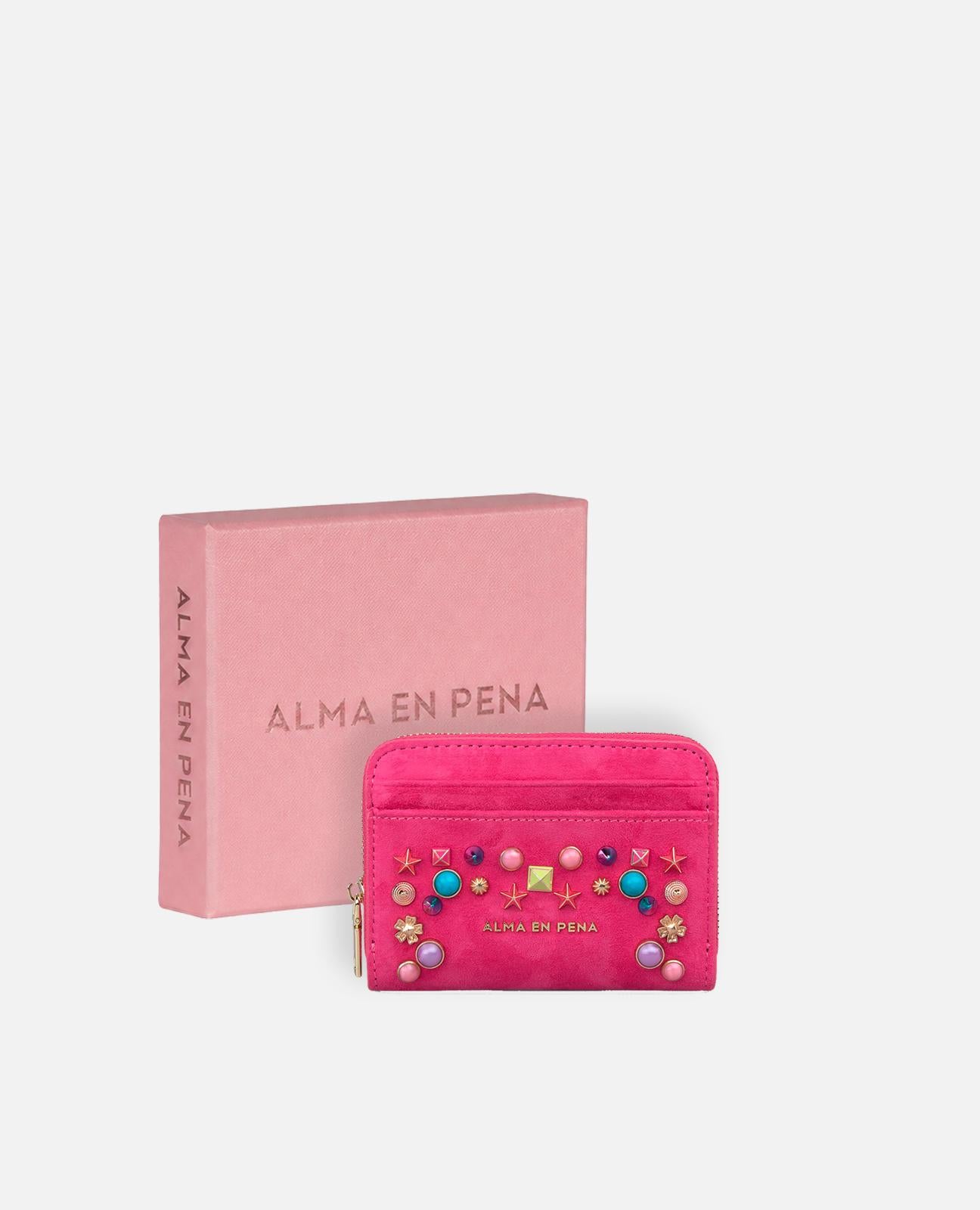 CARTERA CUADRADA TACHAS MULTICOLOR
