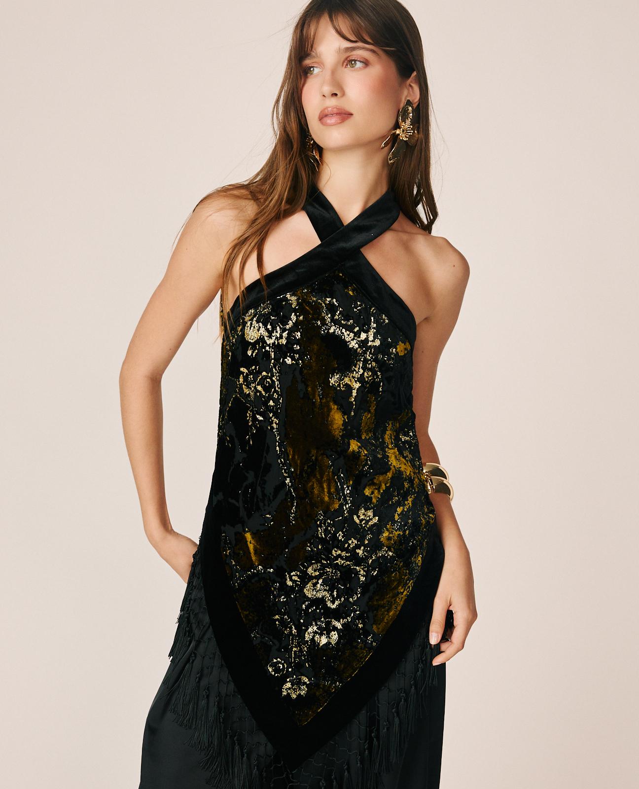 TOP HALTER ESTAMPADO ABSTRACTO