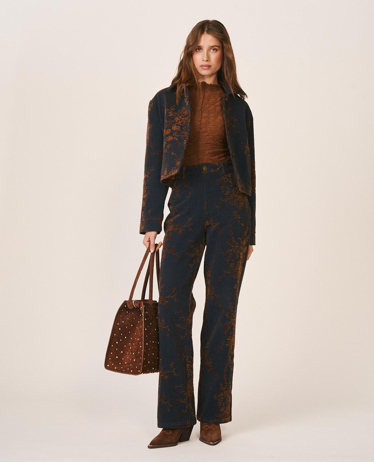 CHAQUETA DENIM FLORAL
