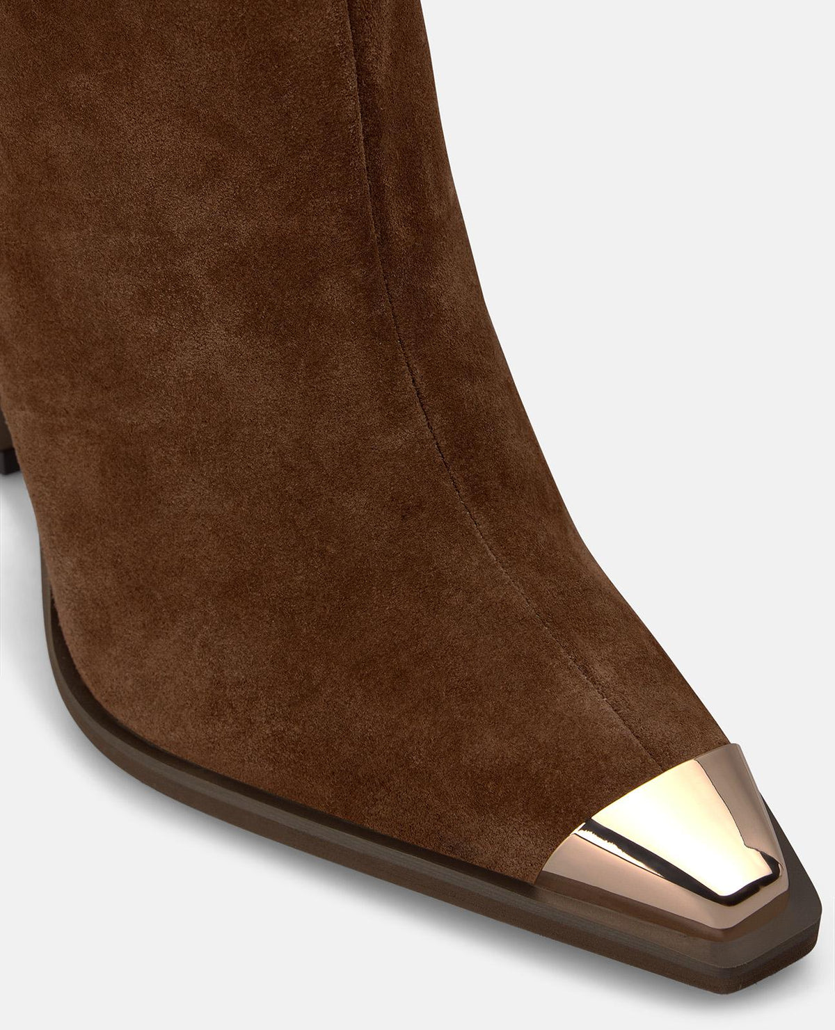 STIVALE IN PELLE SCAMOSCIATA CON PUNTA METALLIZZATA