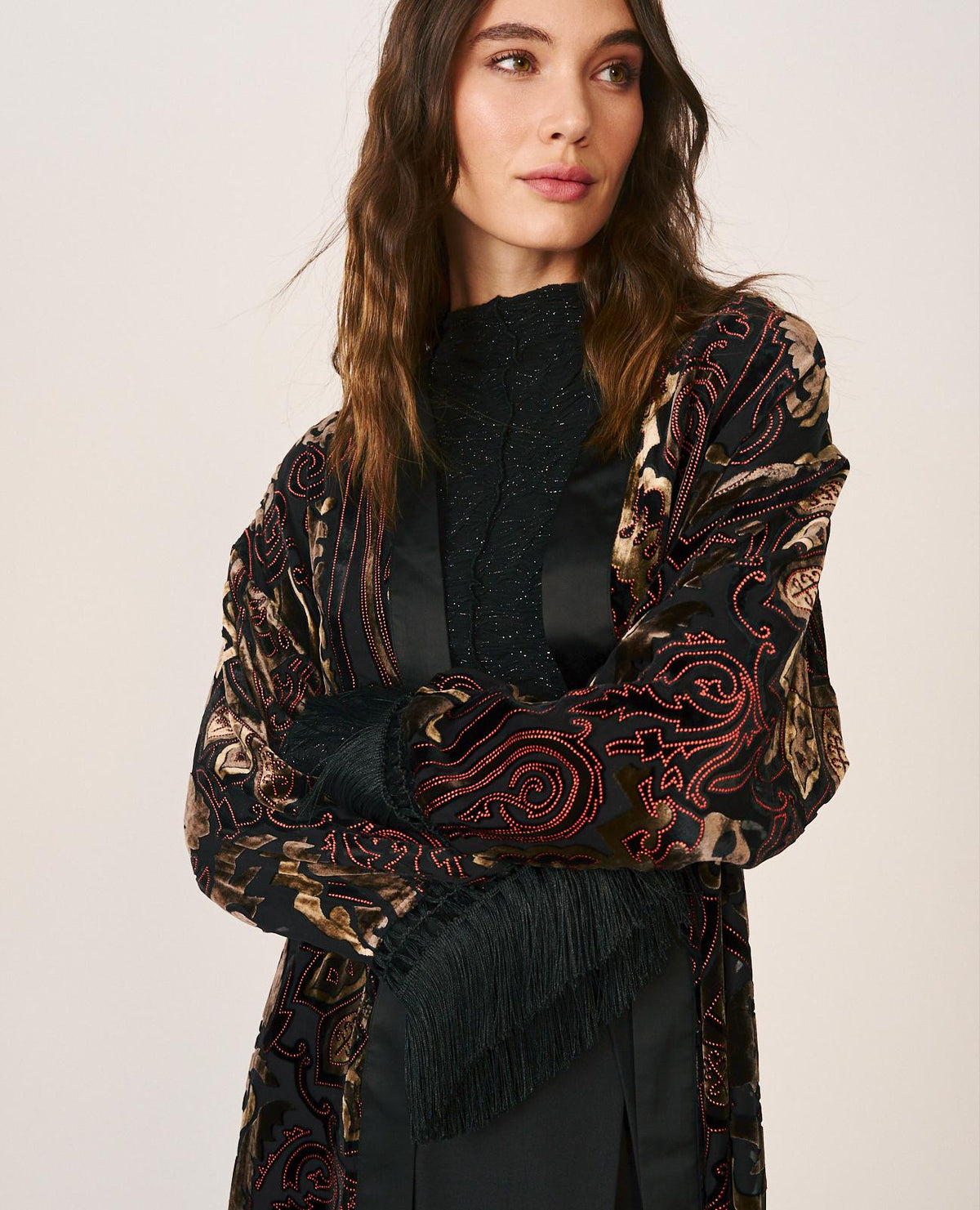 PRINTED SILK CAFTAN