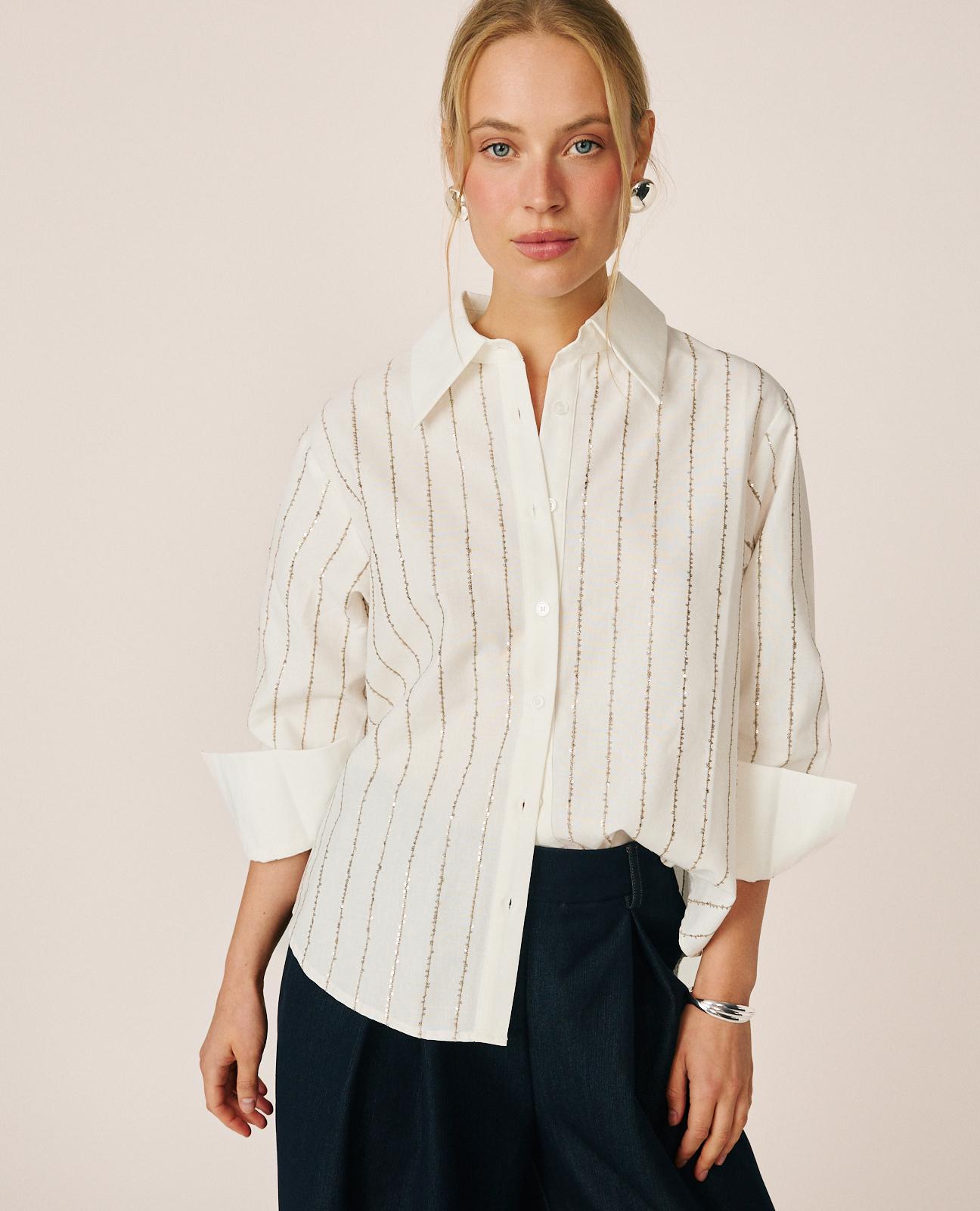 CAMISA RAYAS CON LENTEJUELAS
