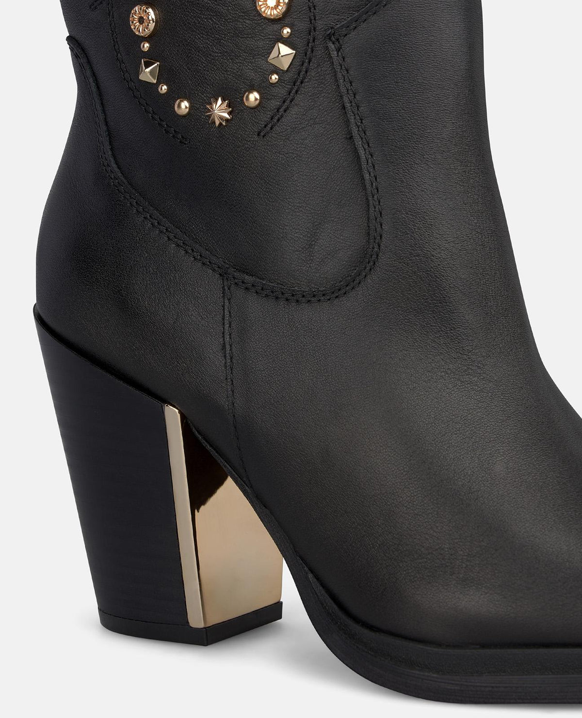 NAPA LEATHER COWBOY BOOTS WITH METALLIC STUDS