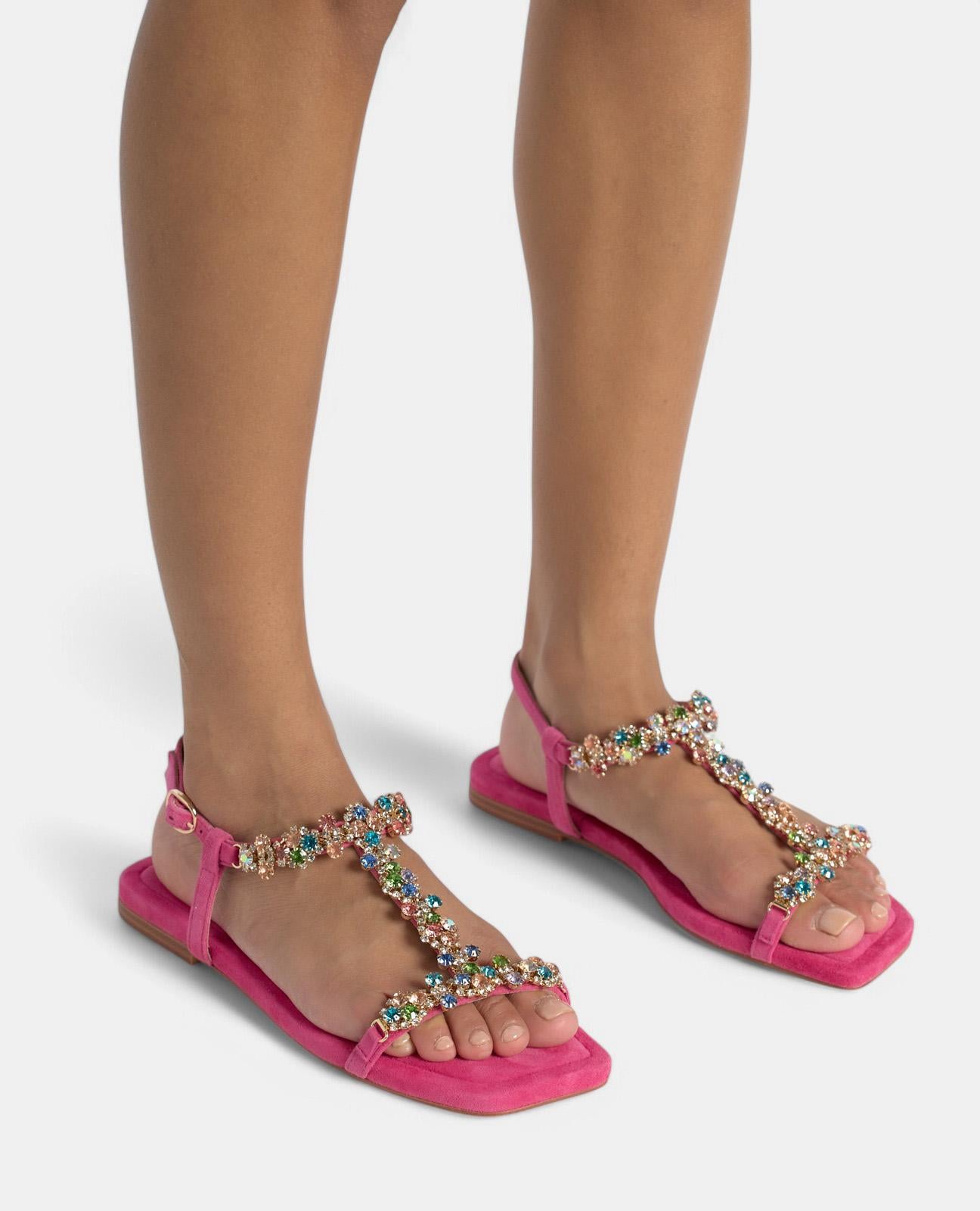 SANDALIA ABALORIOS MULTICOLOR