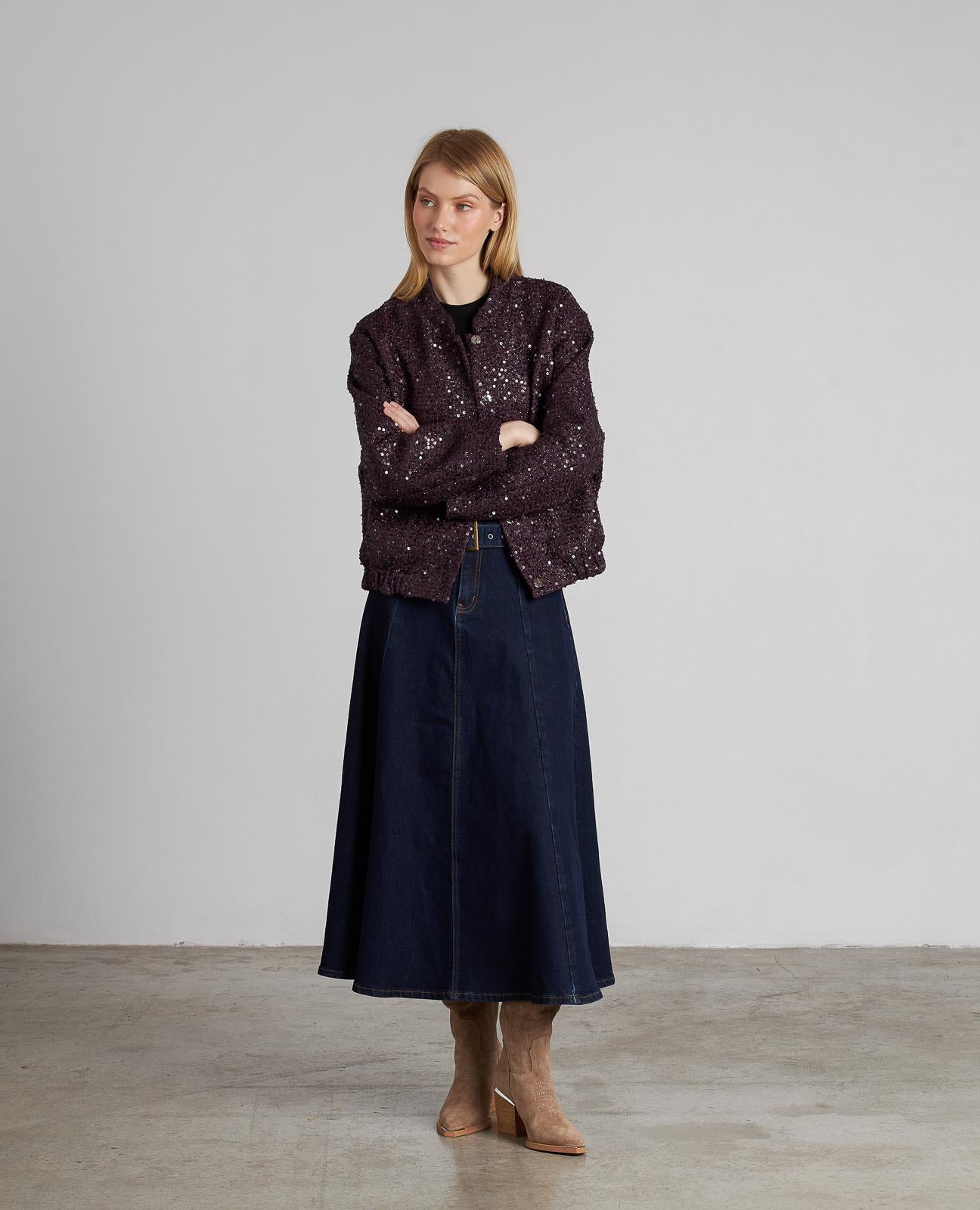 SEQUINED BOMBER JACKET