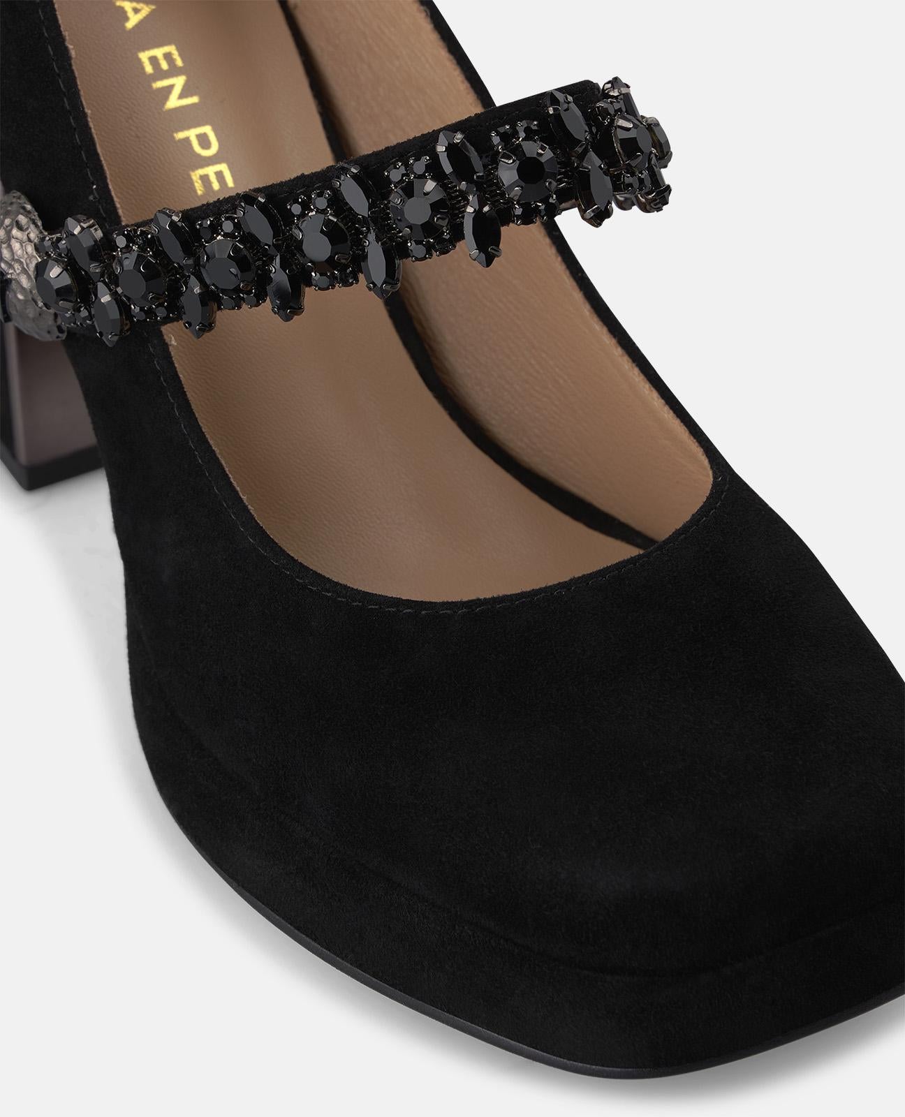 ZAPATO TACÓN ANCHO ANTE