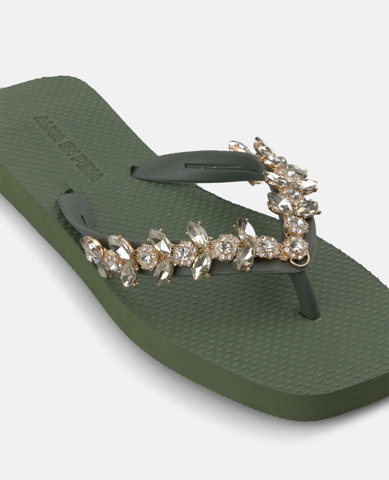 SANDALIA BAÑO CORTE T KHAKI