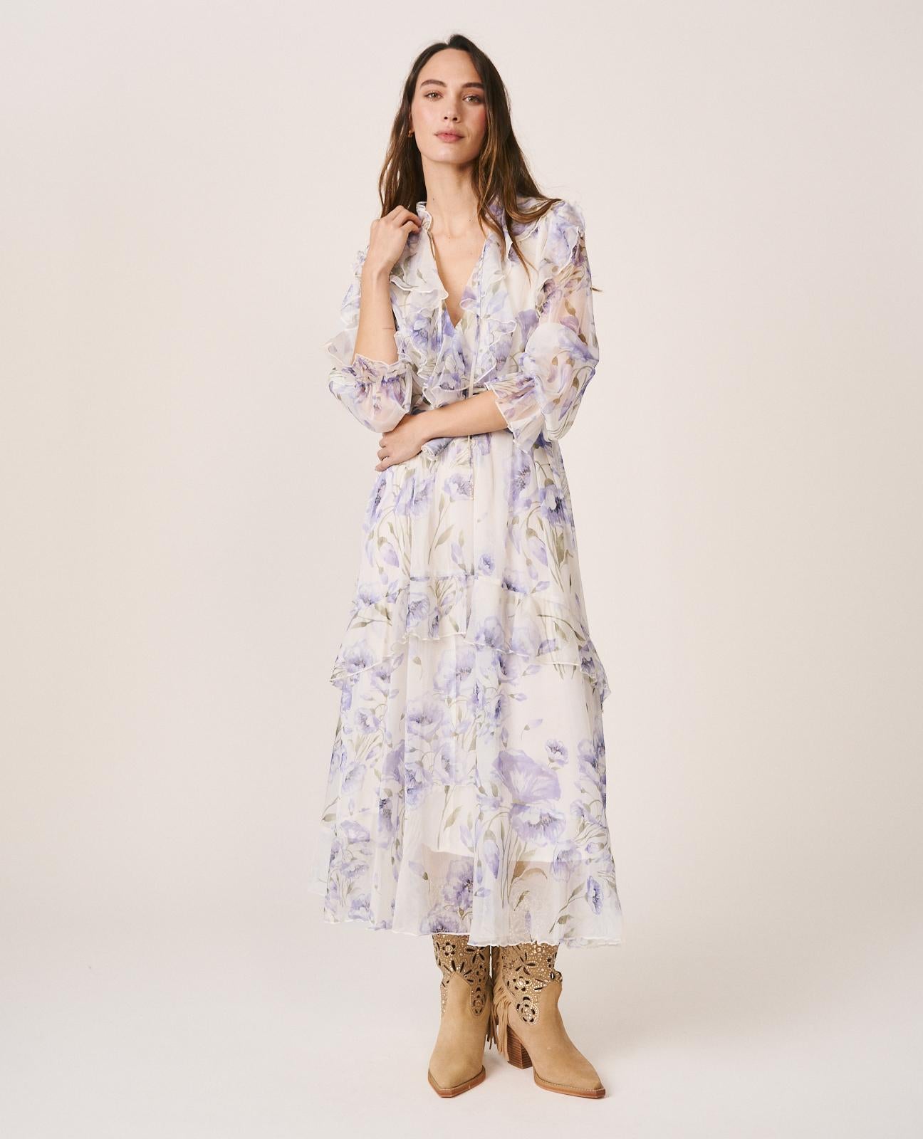 VESTIDO MIDI VOLANTES