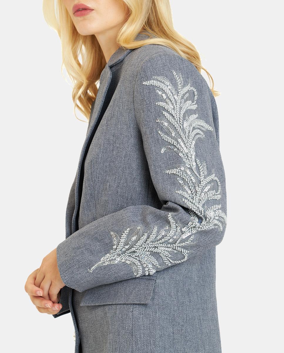 BLAZER WITH EMBROIDERED SLEEVES