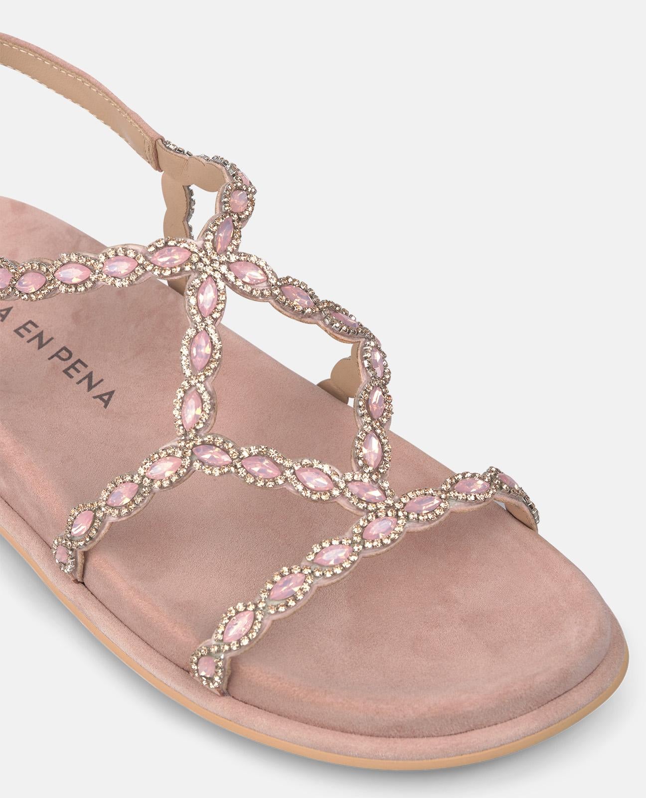 SANDALIA PLANA TIRAS BRILLO