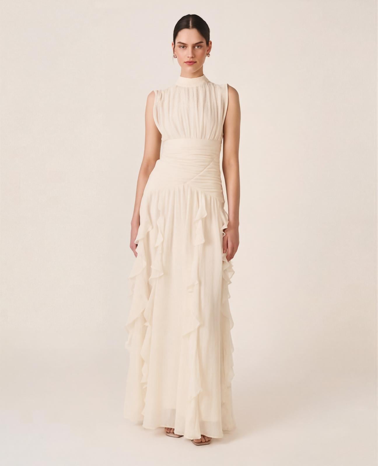 VESTIDO LARGO VOLANTES