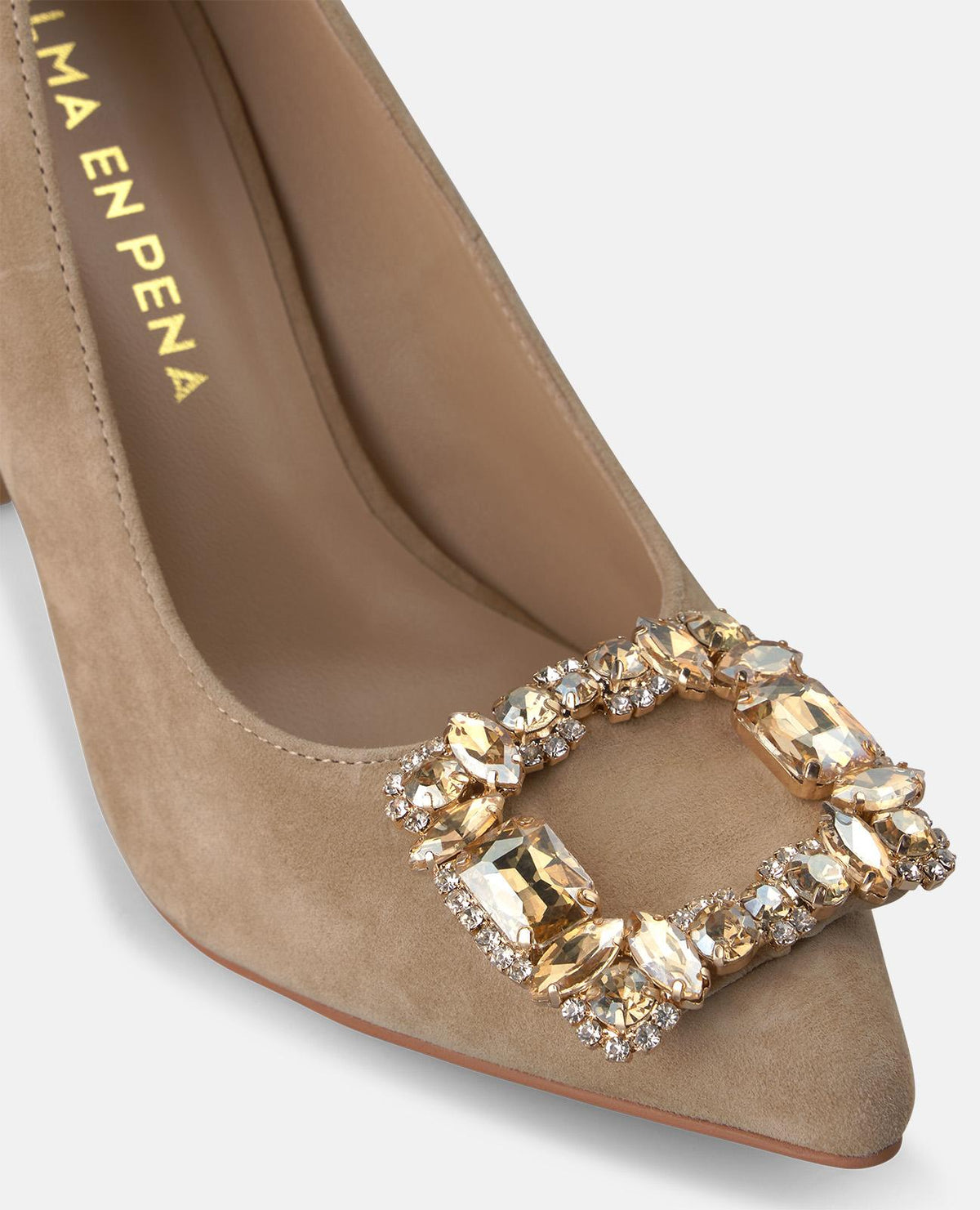 ZAPATO TACÓN ANTE CON FLOR