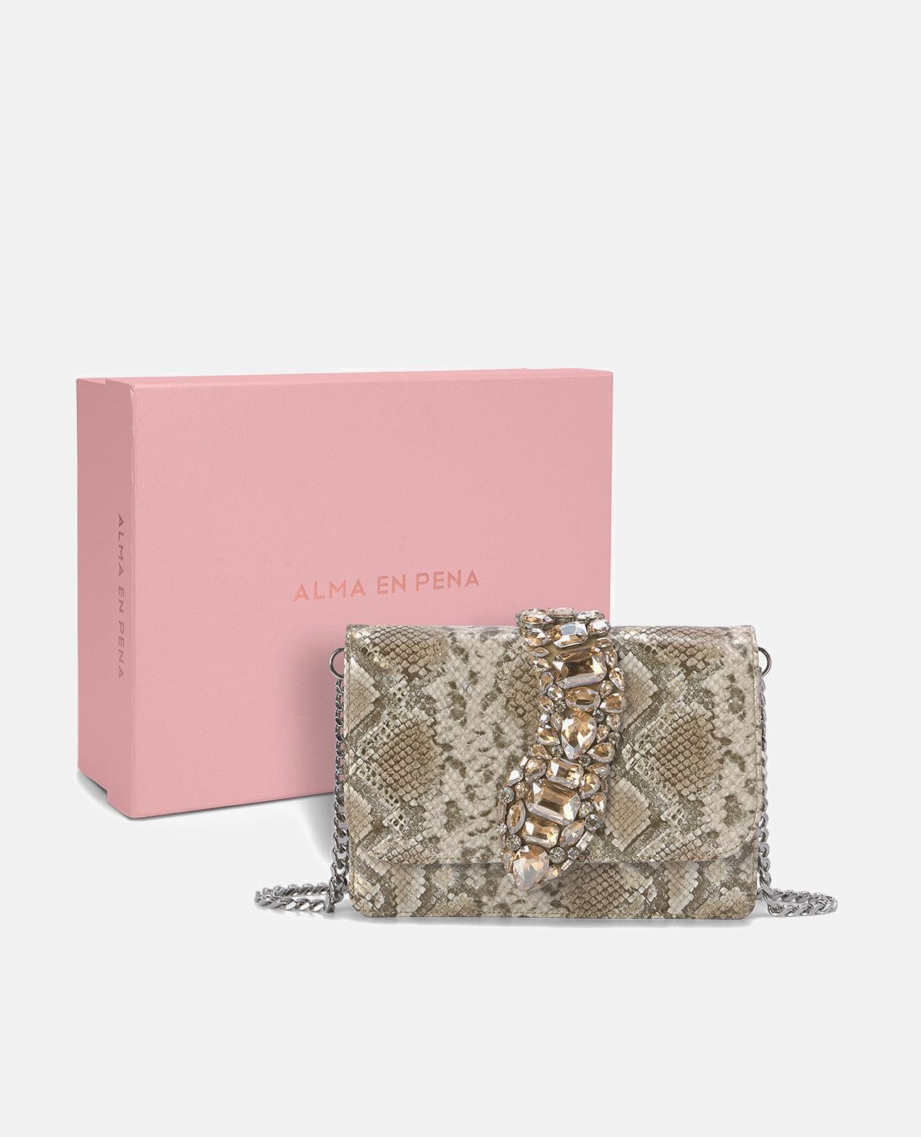 SNAKE FLAP SHOULDER BAG