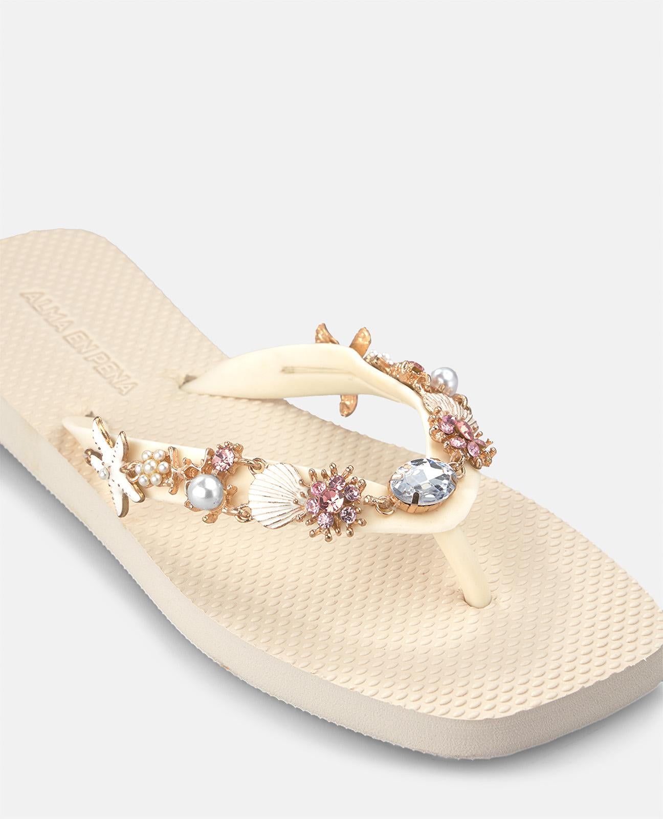 SANDALIA BAÑO CORTE T BLANCA