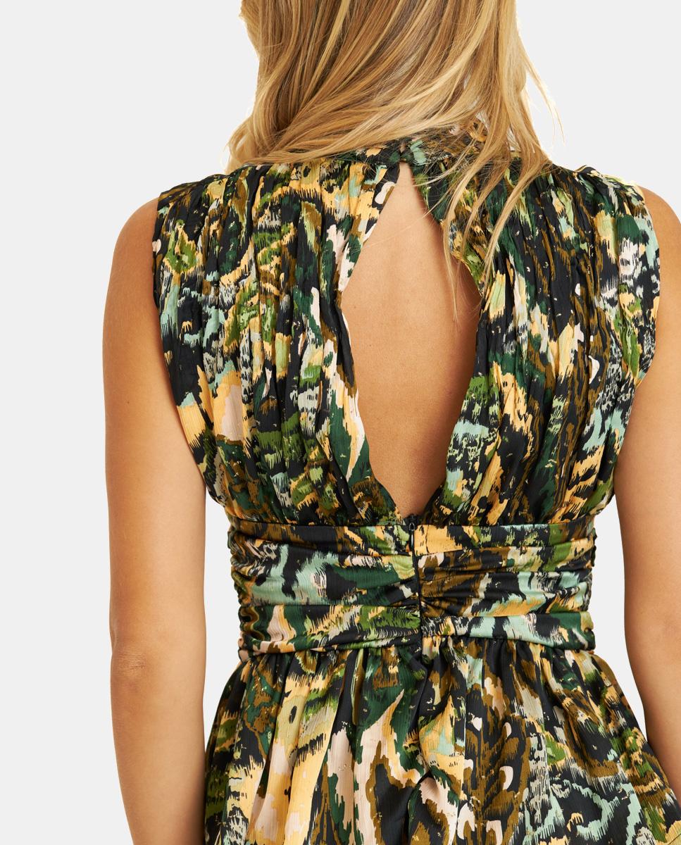 TOP WITH RUFFLED NECKLINE