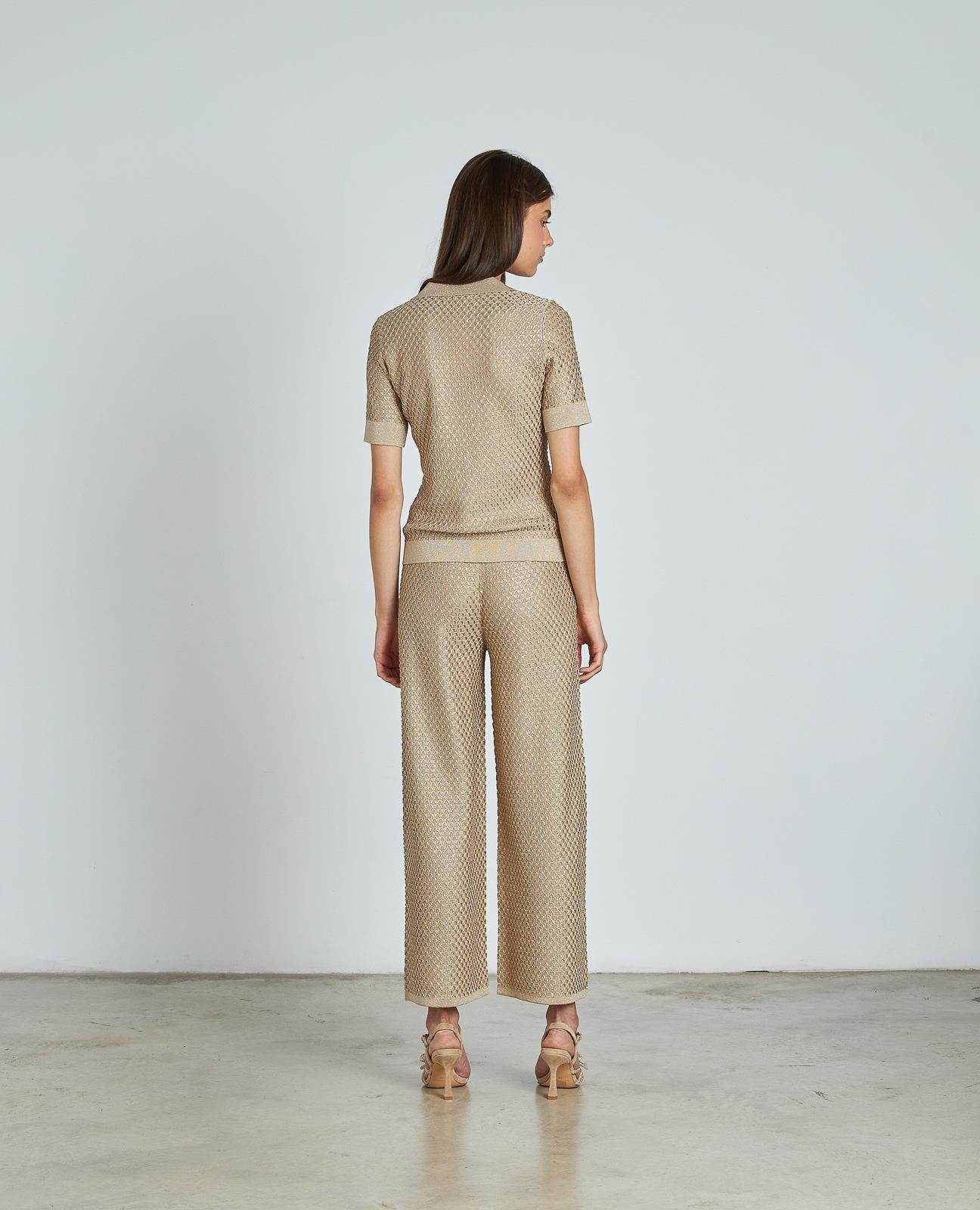 TEXTURED KNITTED PANTS