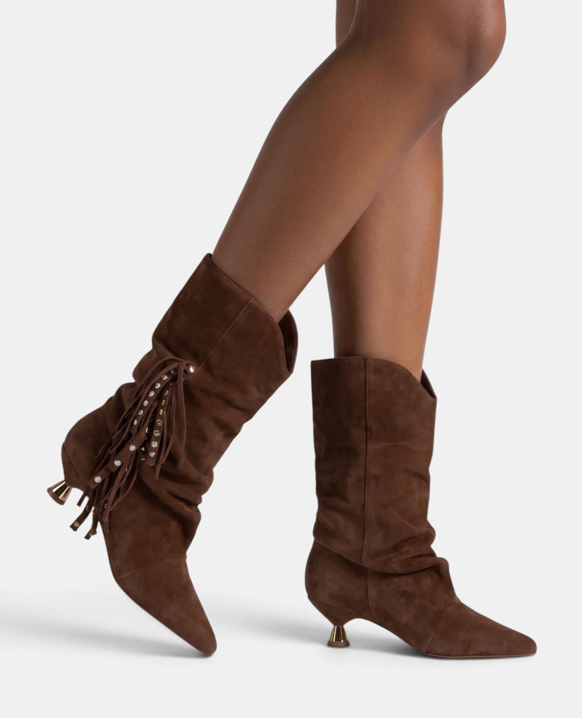 SUEDE ANKLE BOOTS WITH FRINGE