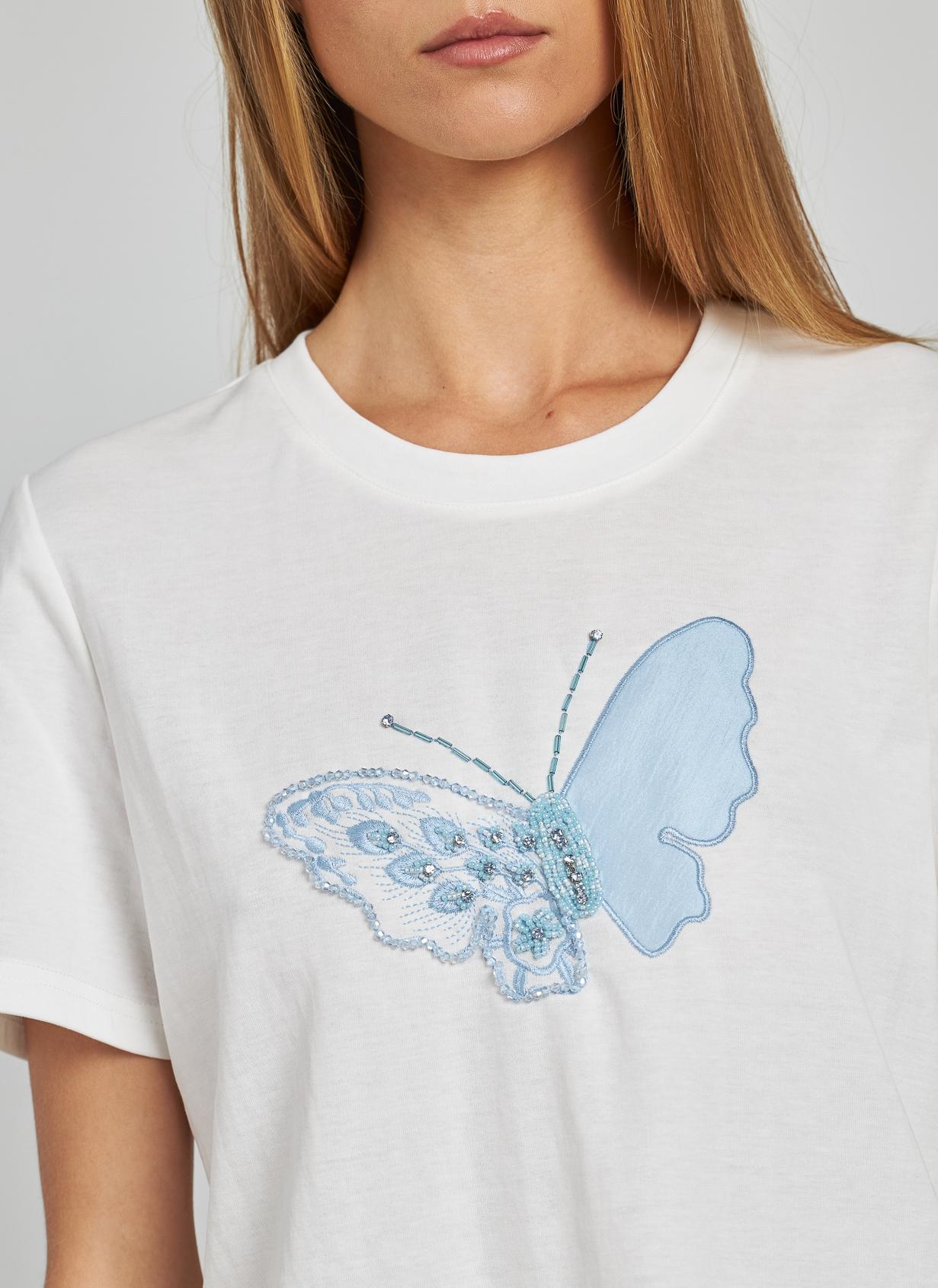 EMBROIDERED BUTTERFLY T-SHIRT