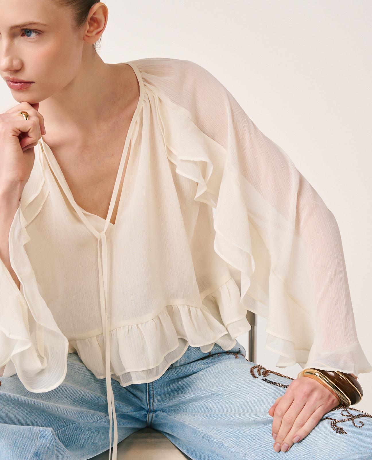 BLUSA MANGA VOLANTES