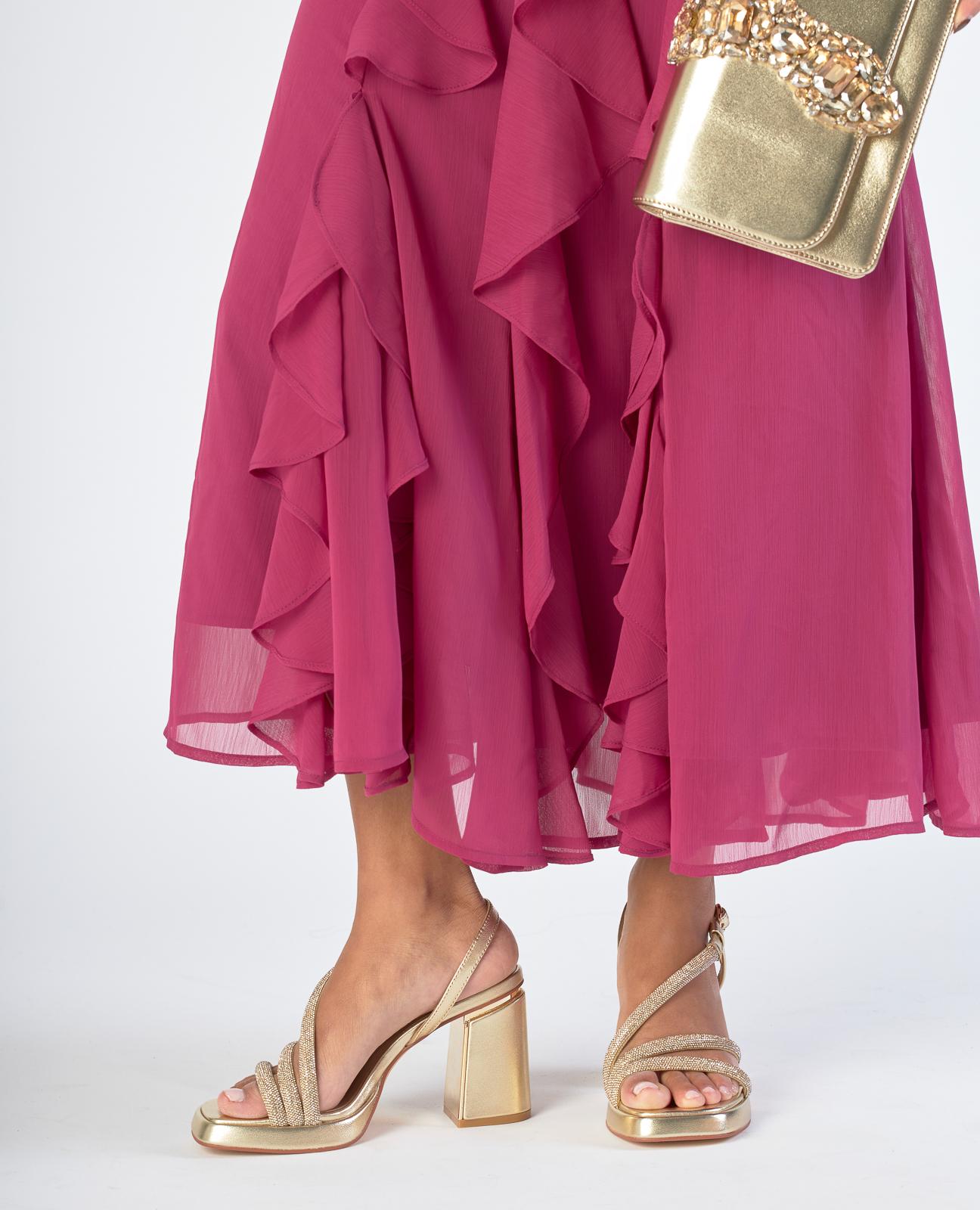 SANDALIA TIRAS METALIZADAS