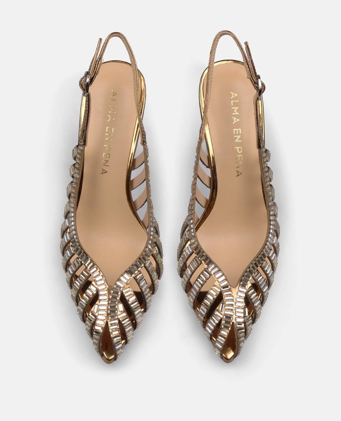 SAPATO DE SALTO COM EFEITO CRISTAL