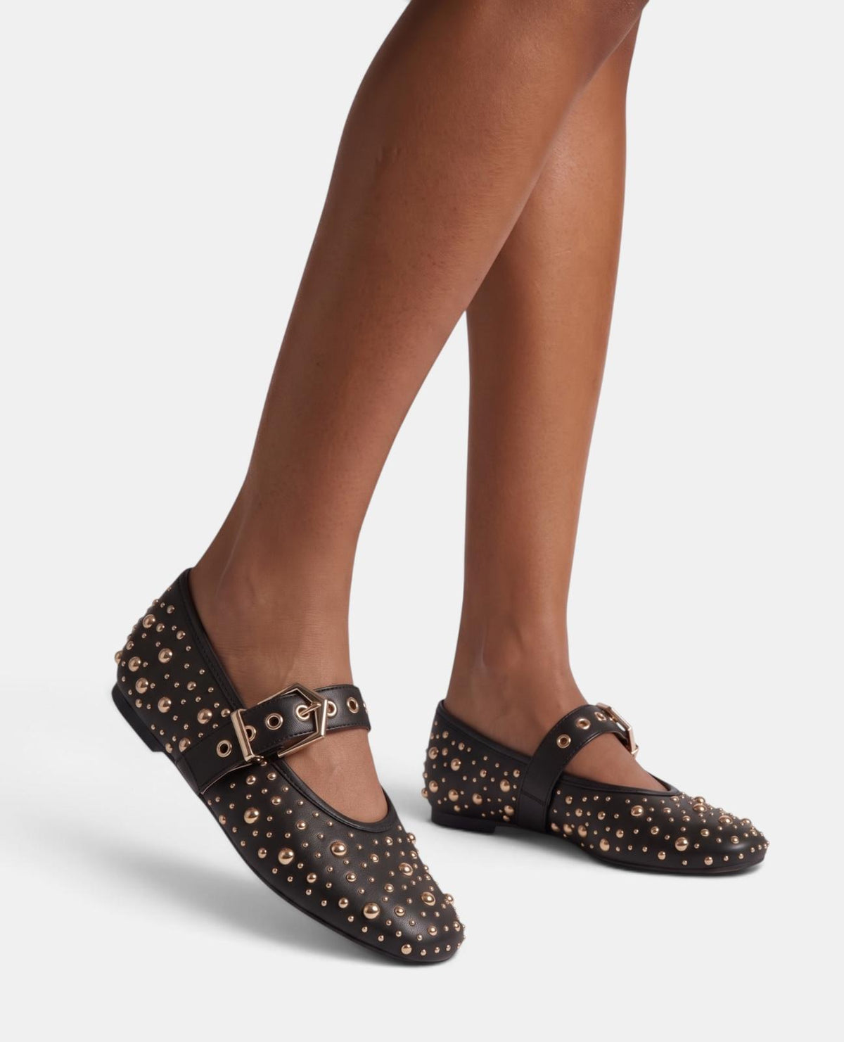 SCARPE DA BALLO IN NAPA CON BOTTONI METALLICI