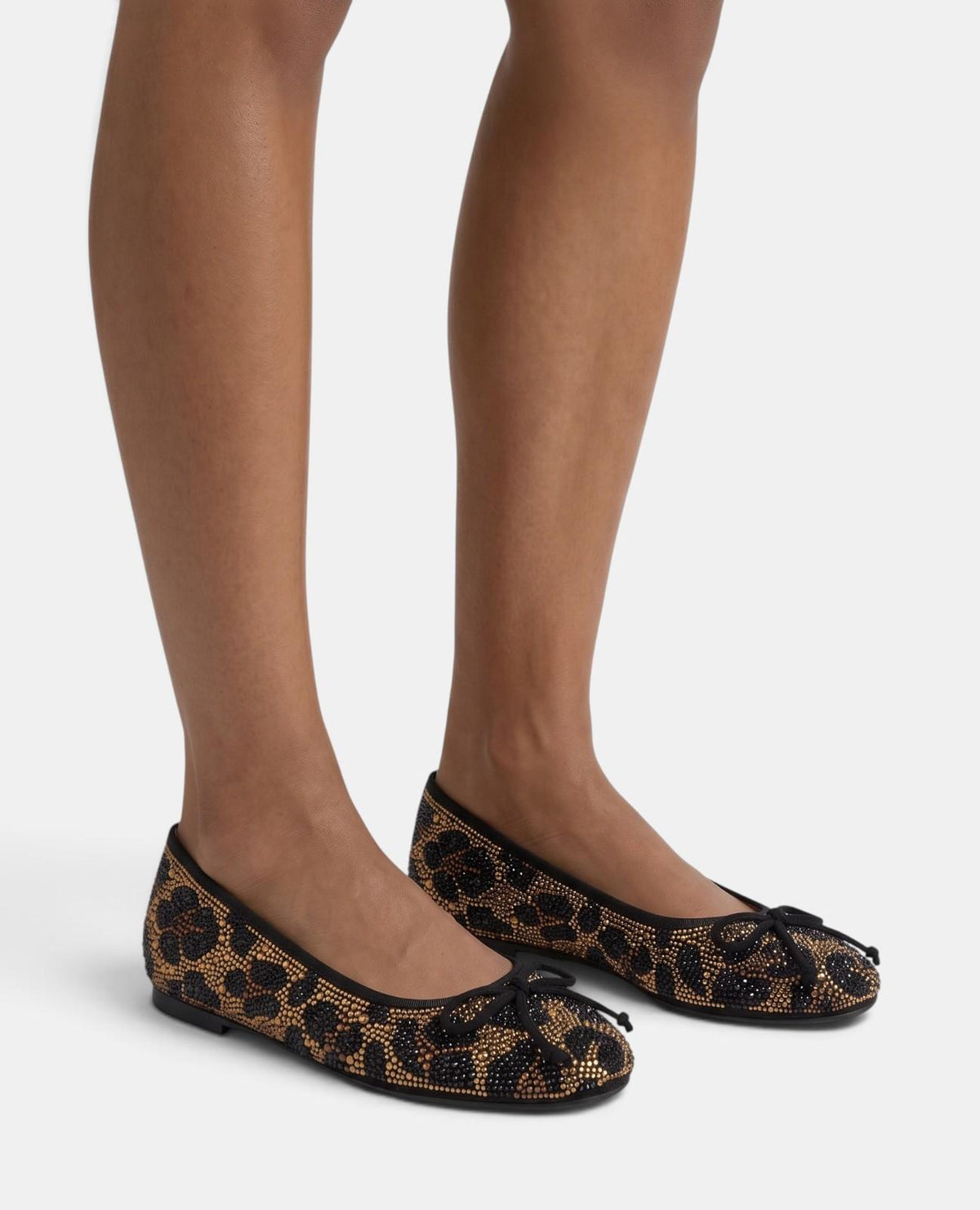 ANIMAL-PRINT Rhinestone Ballet Flats