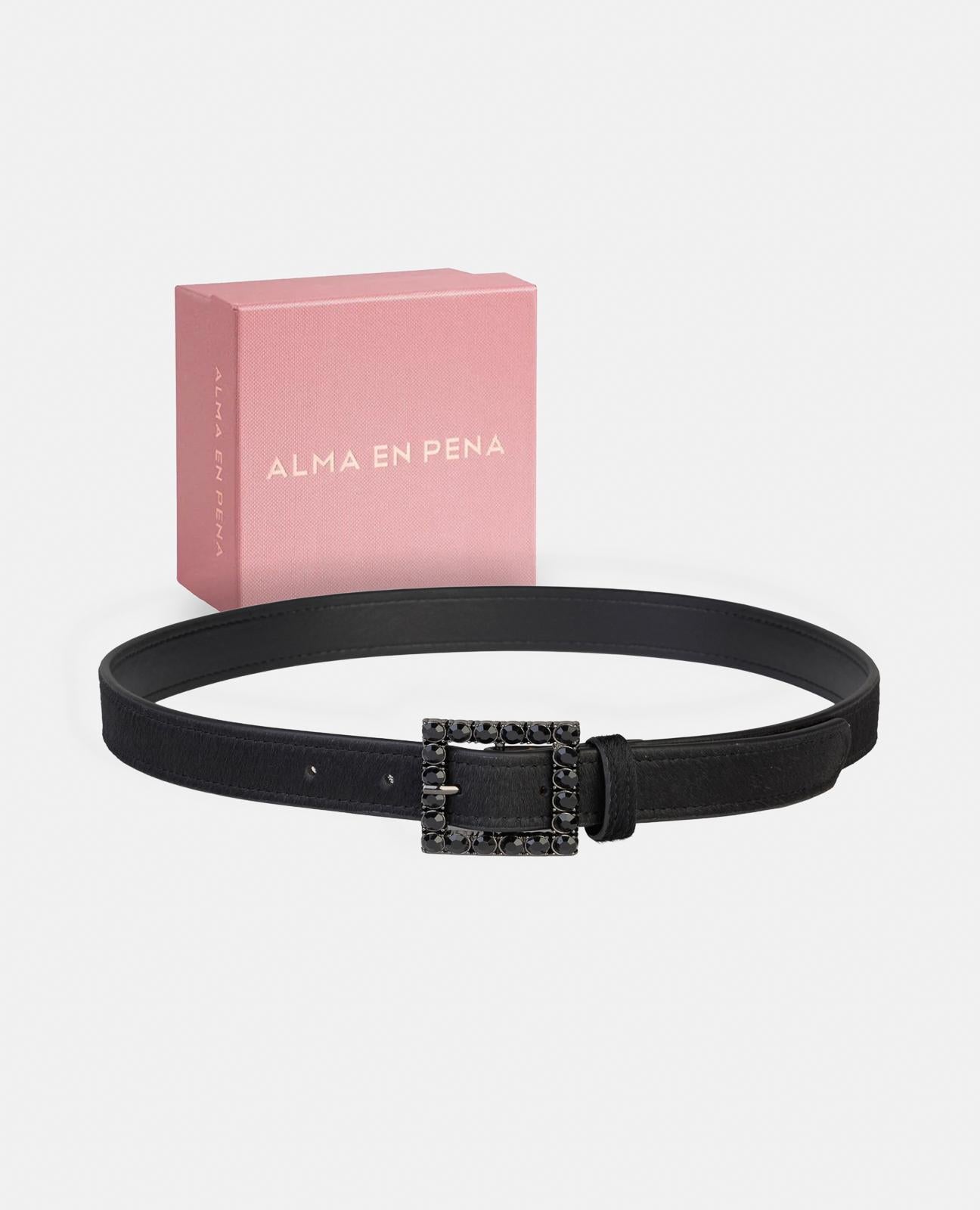 BUCKLE BELT WITH RHINESTONES