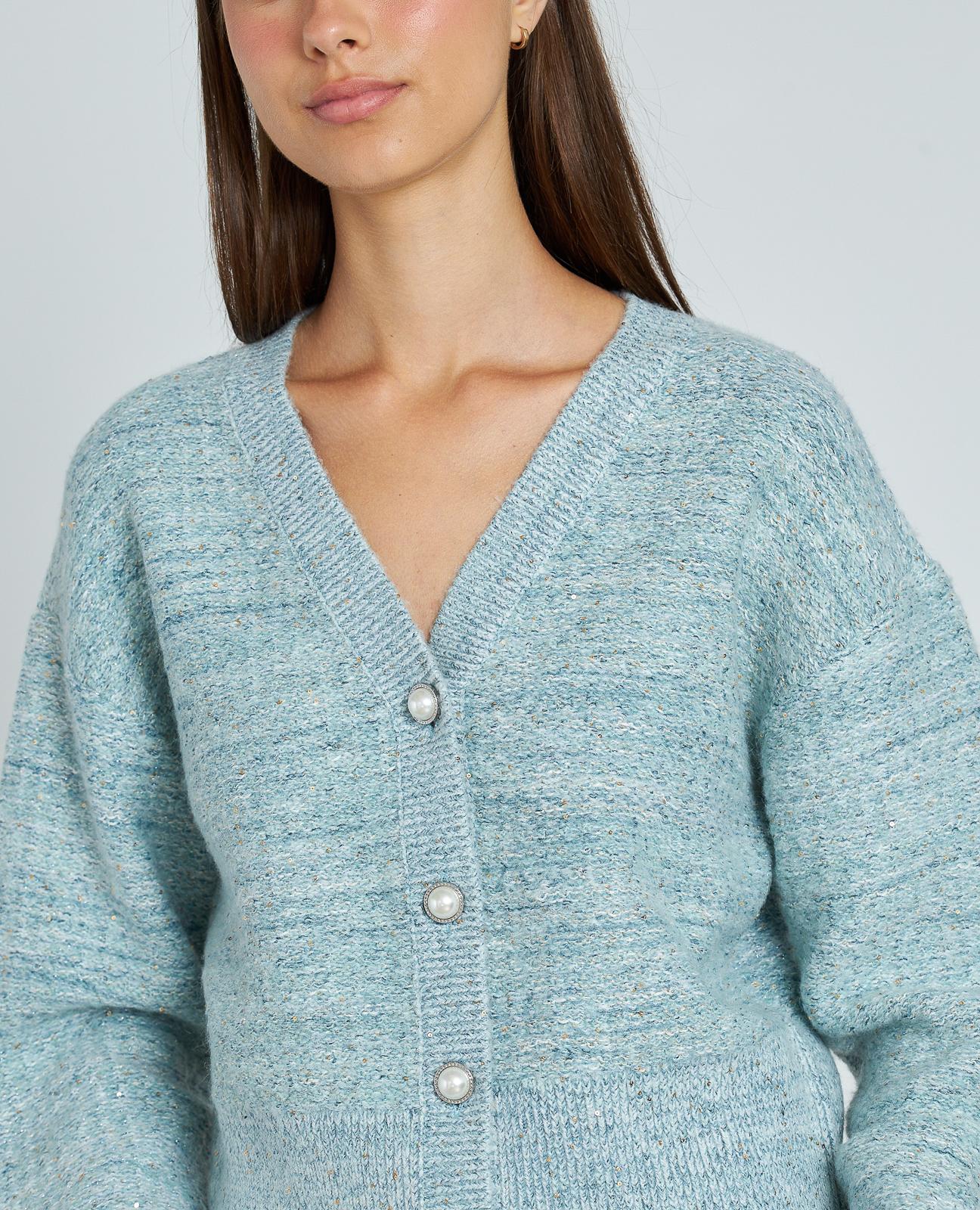 CHAQUETA PUNTO BOTÓN JOYA