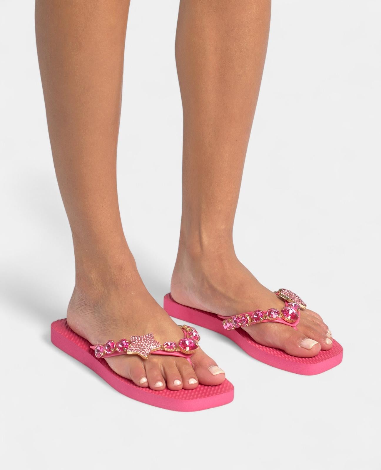 FLIP FLOP WITH STAR RHINESTONES