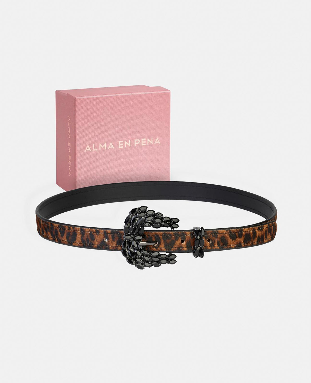 PRINTED BELT WITH JEWELED BUCKLE