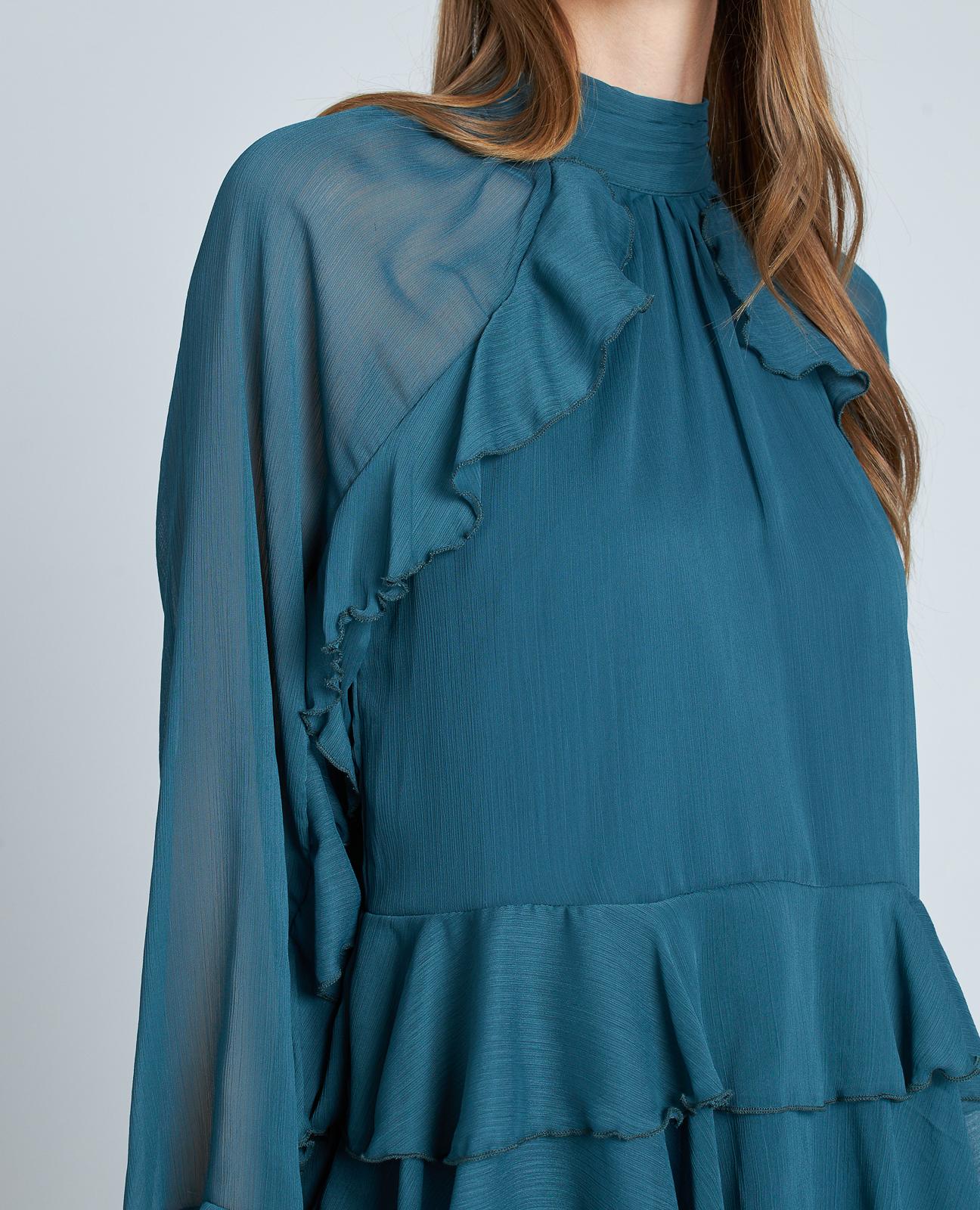 LONG RUFFLED BLOUSE