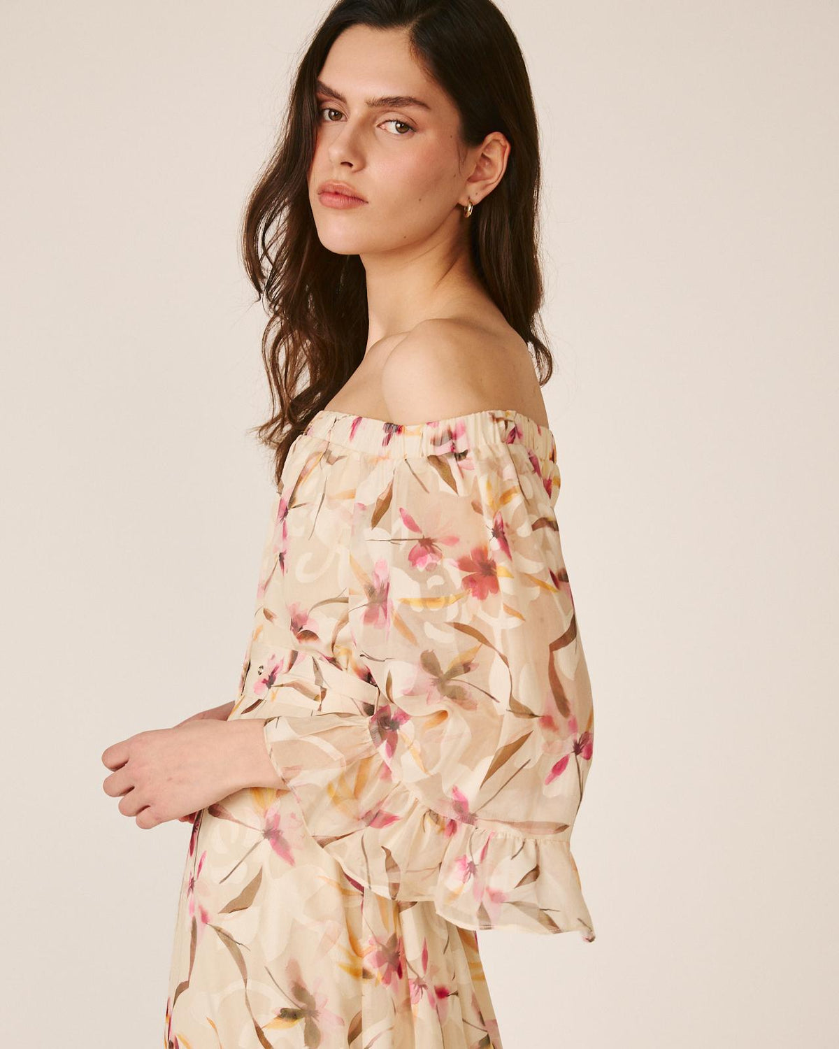 VESTIDO MIDI MANGA ACAMPANADA