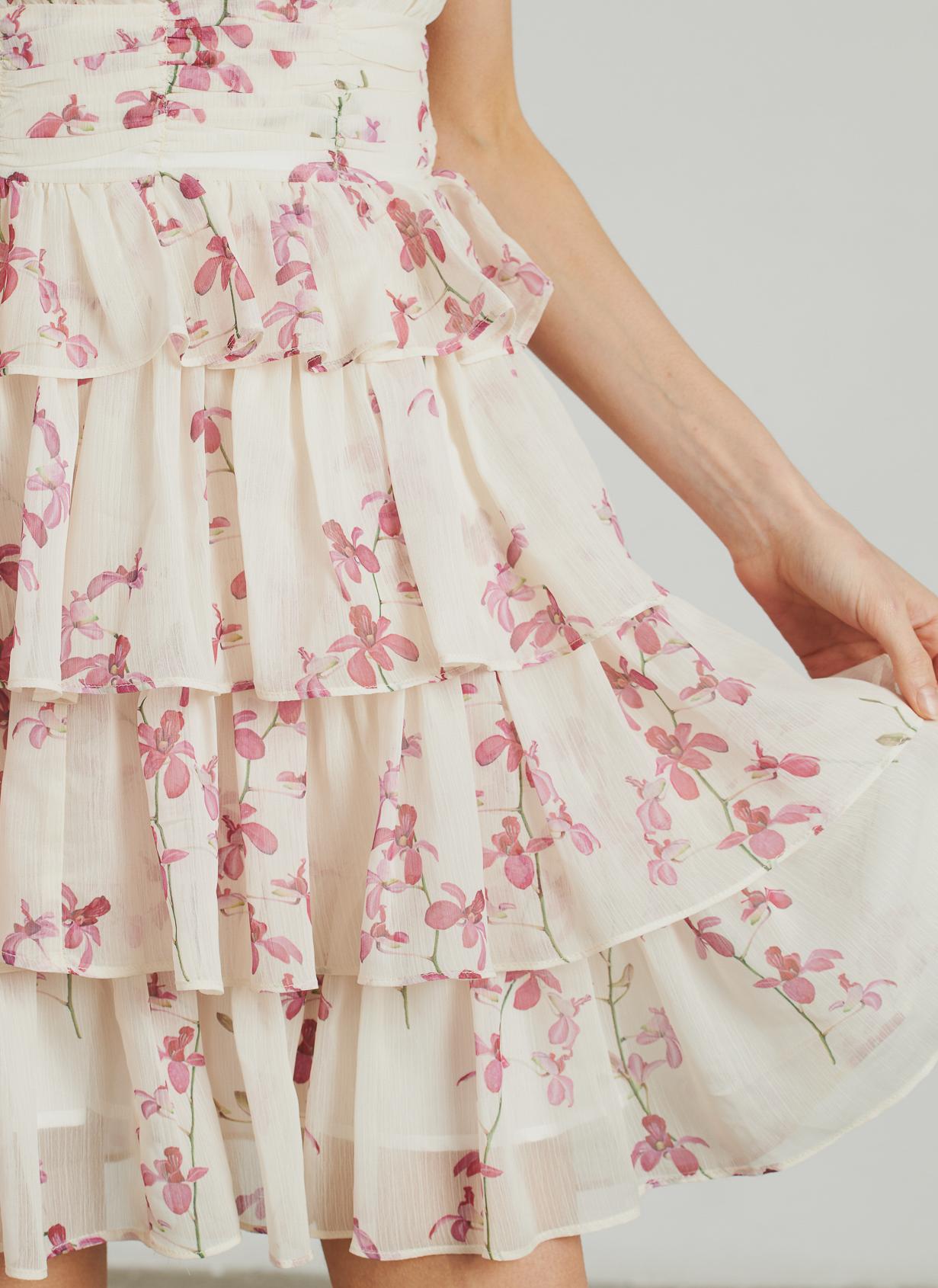 RUFFLED DRESS WITH RUFFLED WAIST