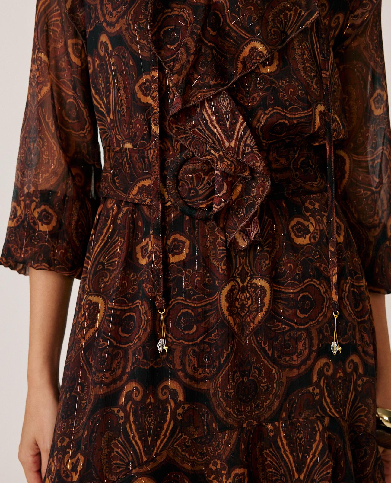 VESTIDO MIDI CON VOLANTES
