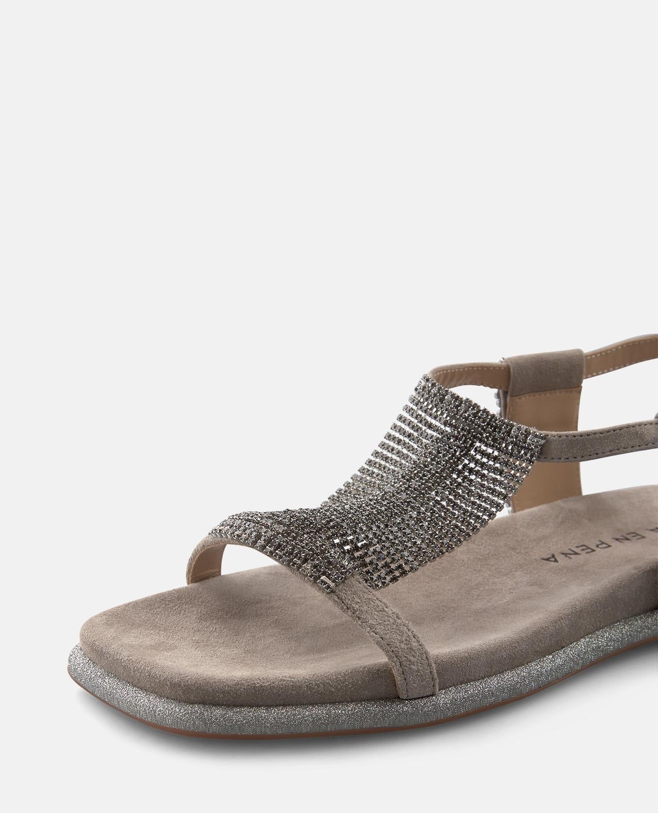 FLAT SANDAL WITH RHINESTONES