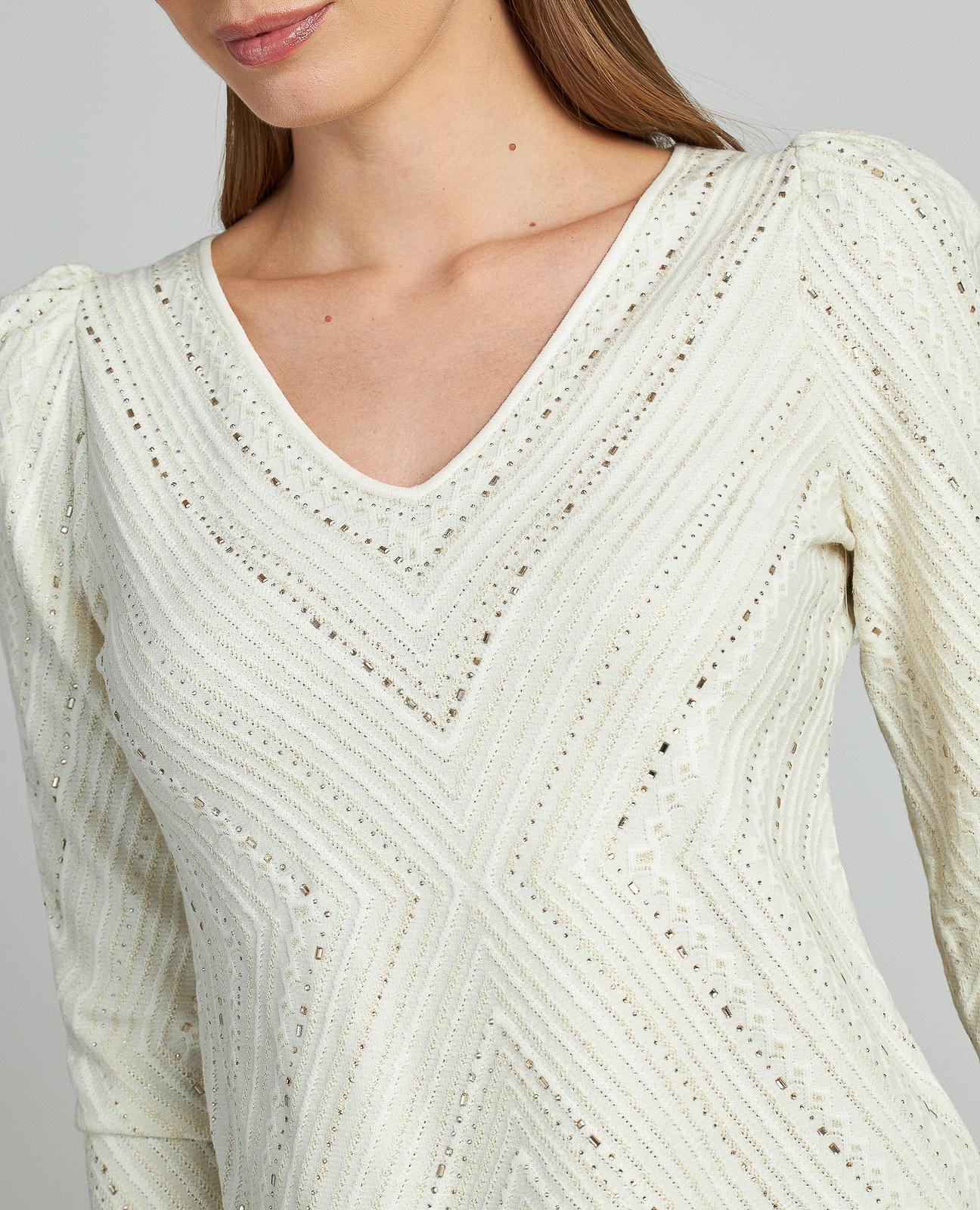KNITTED SWEATER WITH RHINESTONES