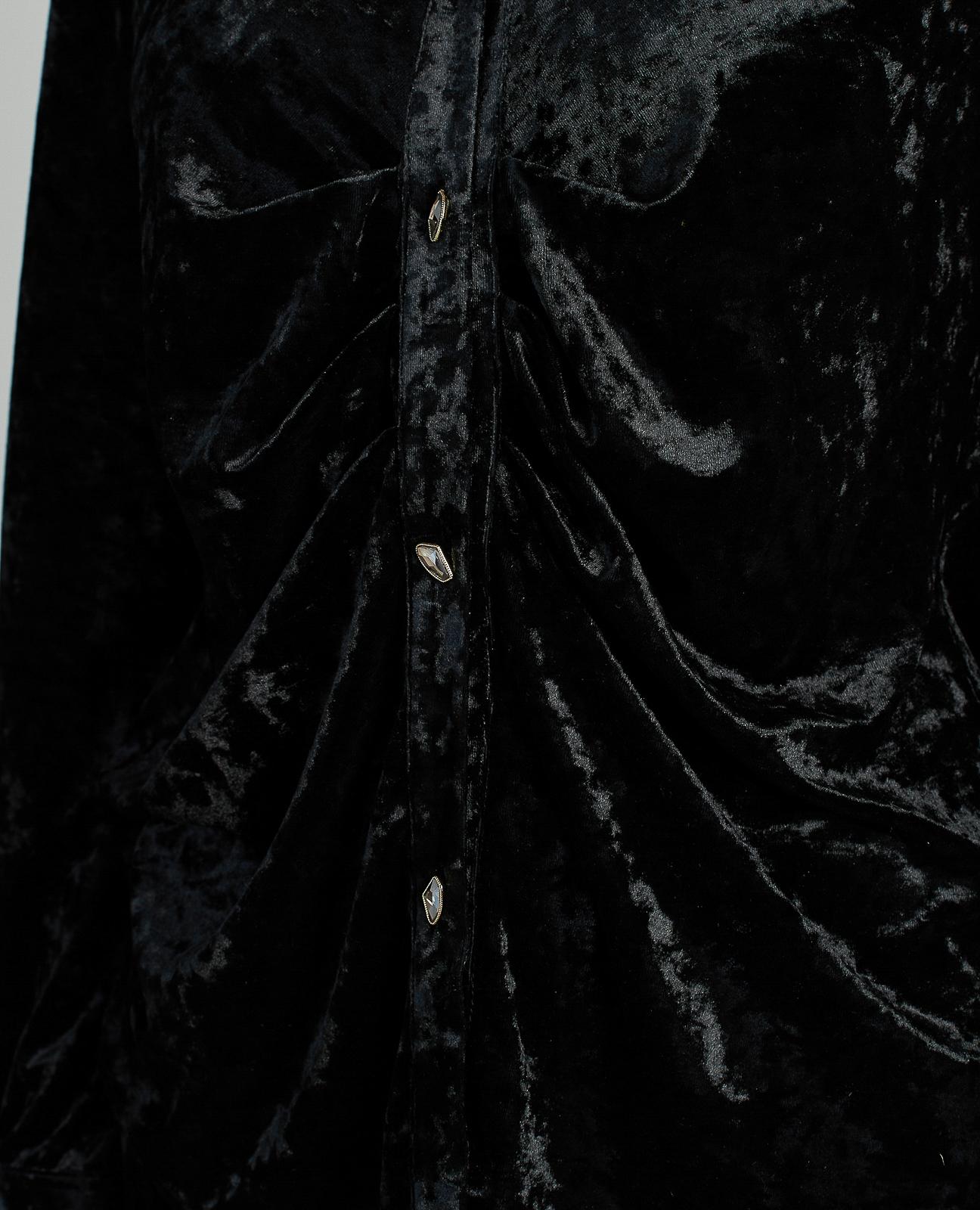 CAMISA TERCIOPELO BOTÓN JOYA