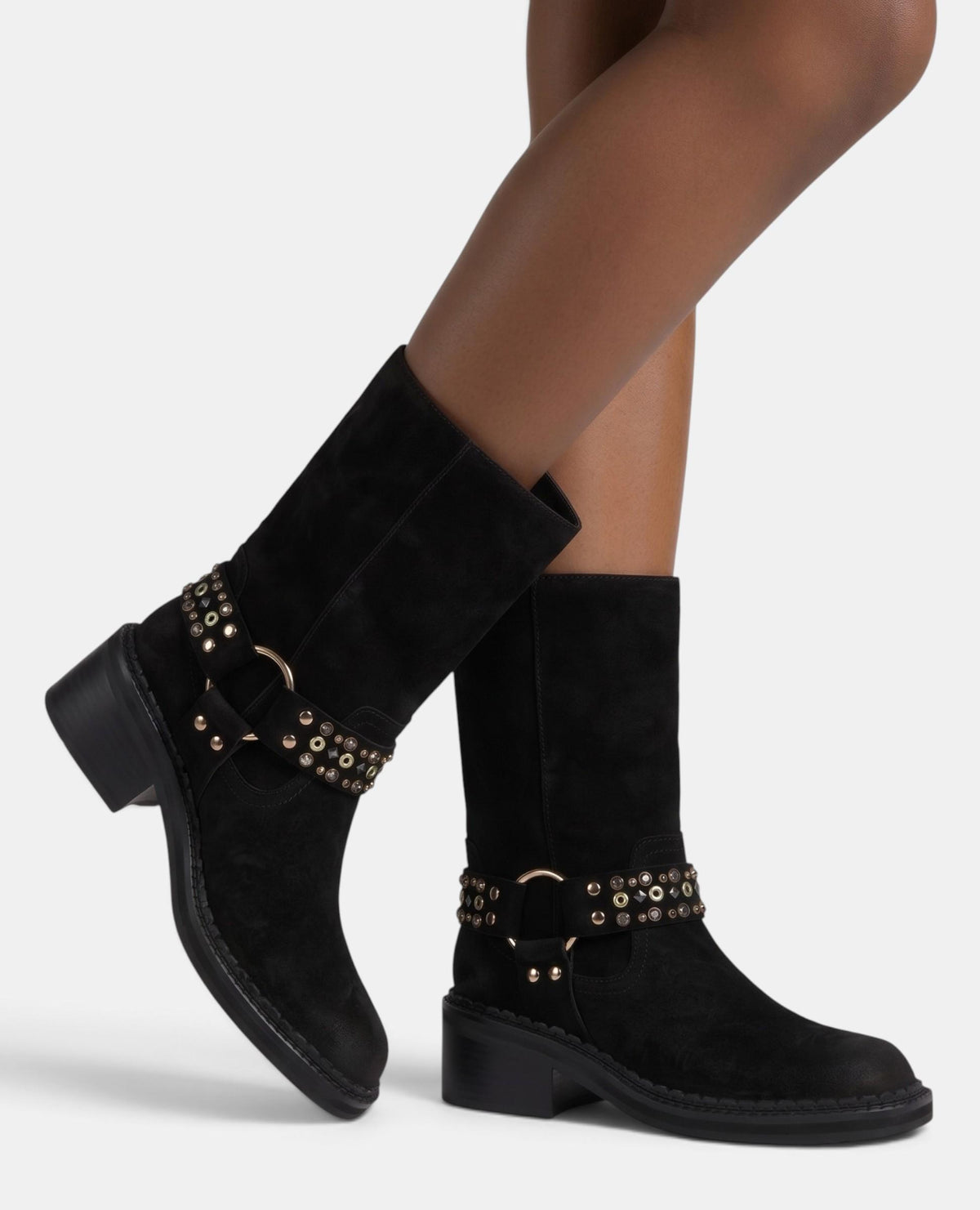STIVALETTO IN PELLE CON STRAPPINO