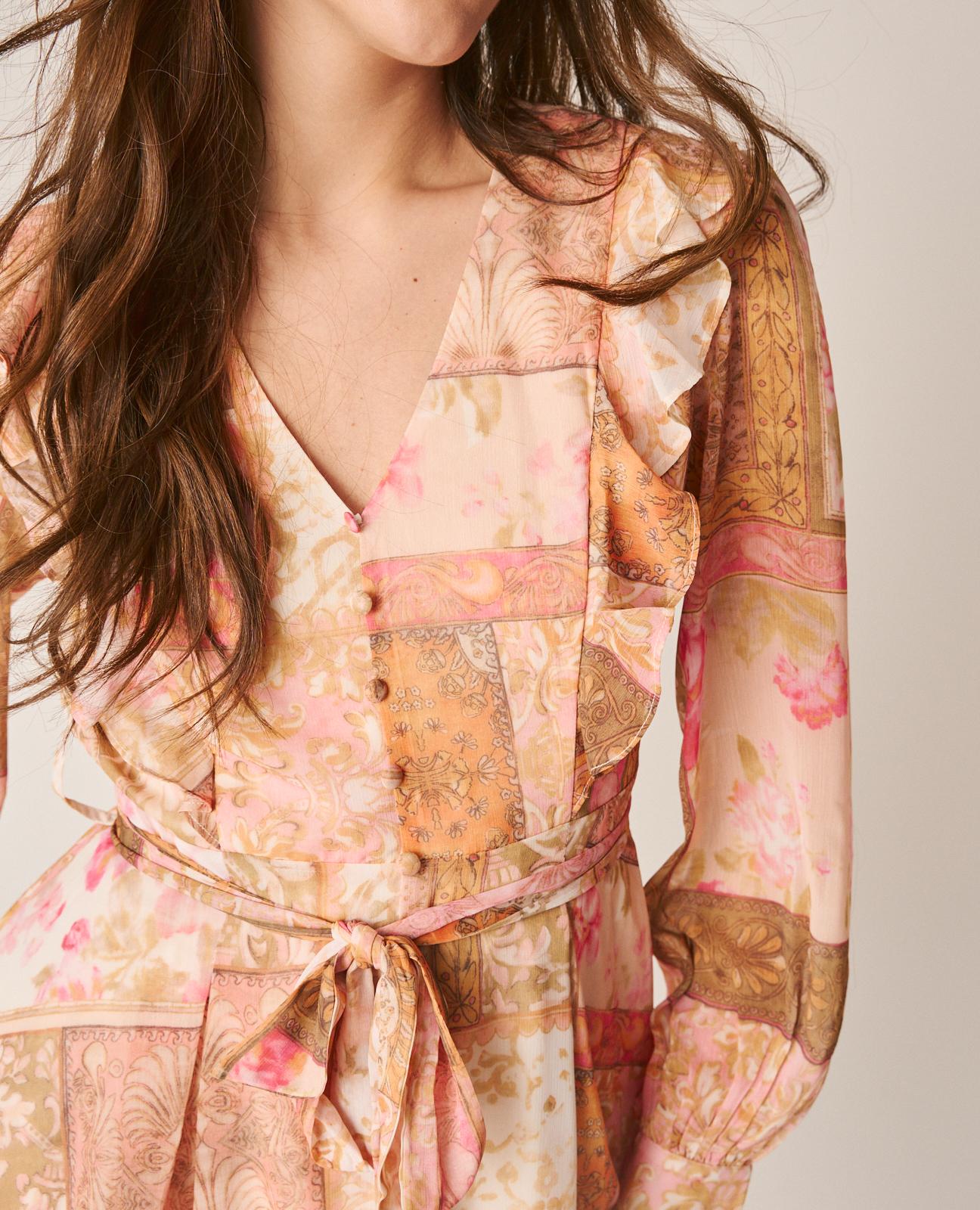 VESTIDO CORTO DETALLE VOLANTES